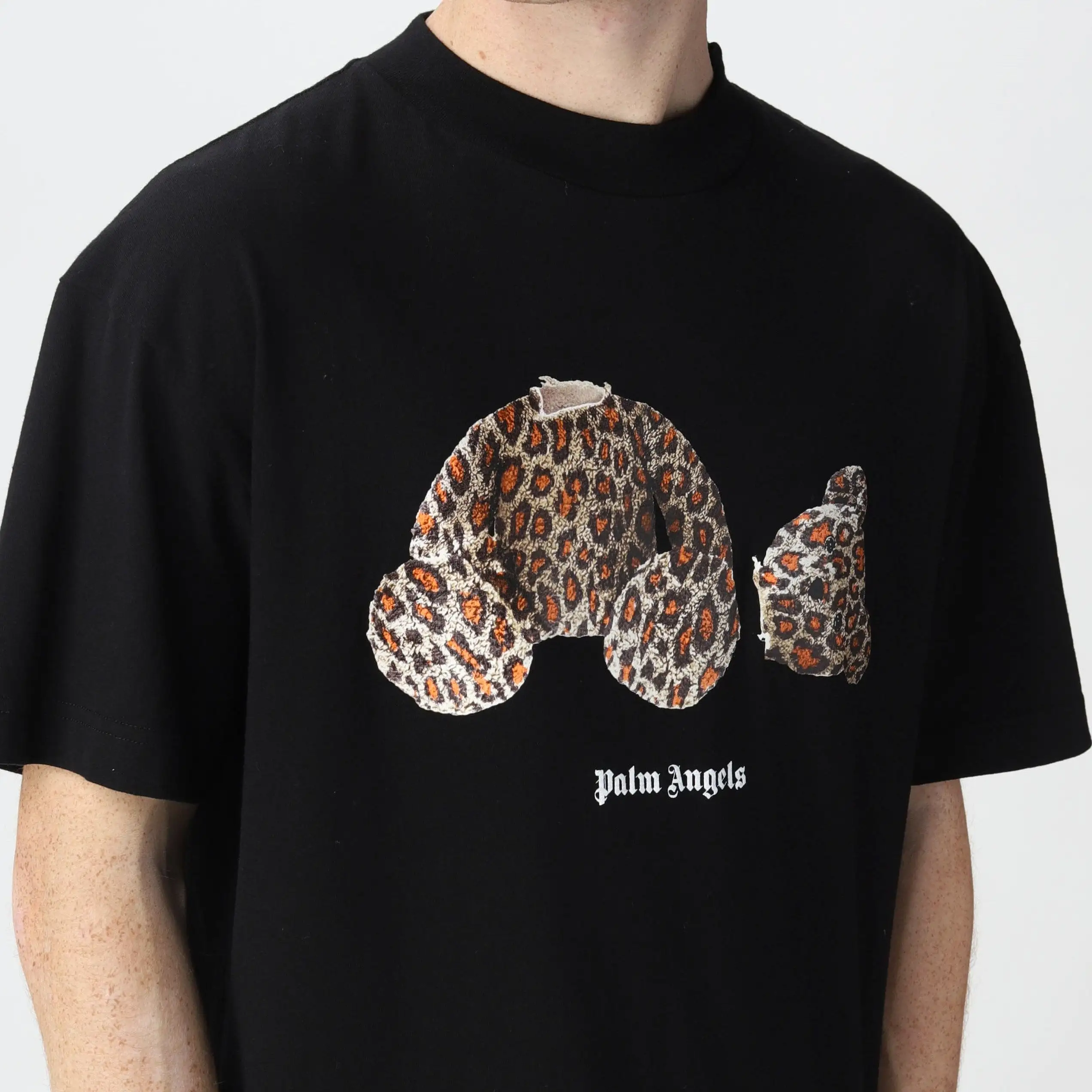 PALM ANGELS Kill The Bear Leopard Tee Black