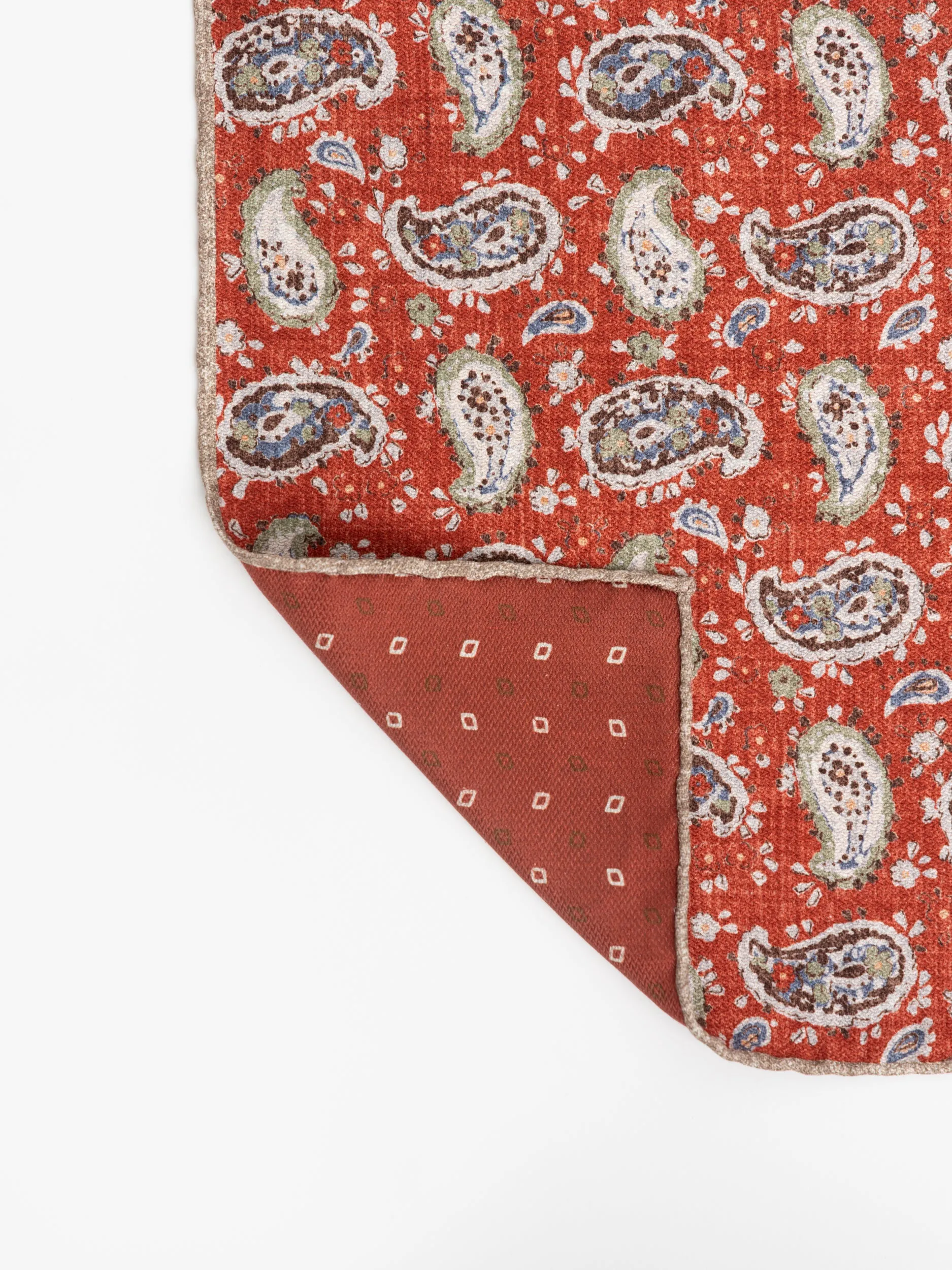 Paolo Albizzati Red Paisley Pocket Square