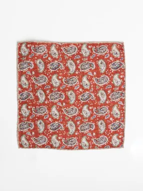 Paolo Albizzati Red Paisley Pocket Square