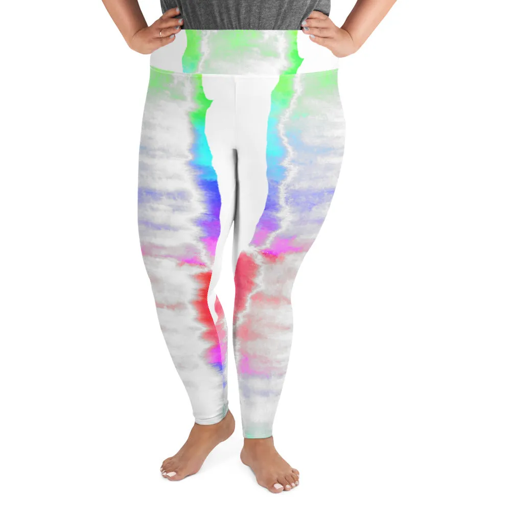 Pastel Tie Dye Print Plus Size Leggings