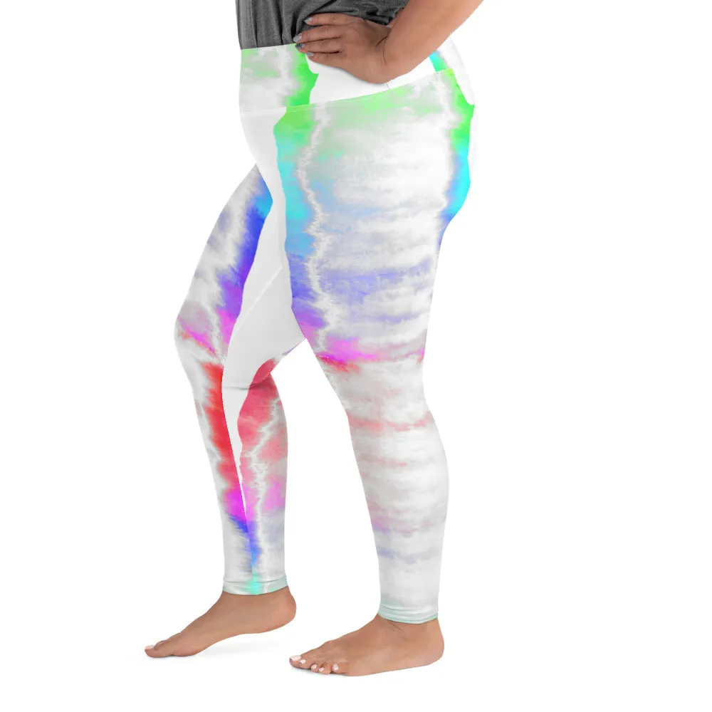 Pastel Tie Dye Print Plus Size Leggings