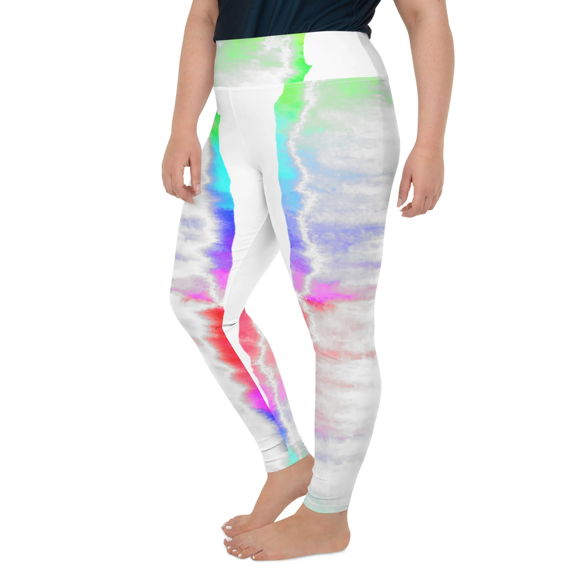 Pastel Tie Dye Print Plus Size Leggings