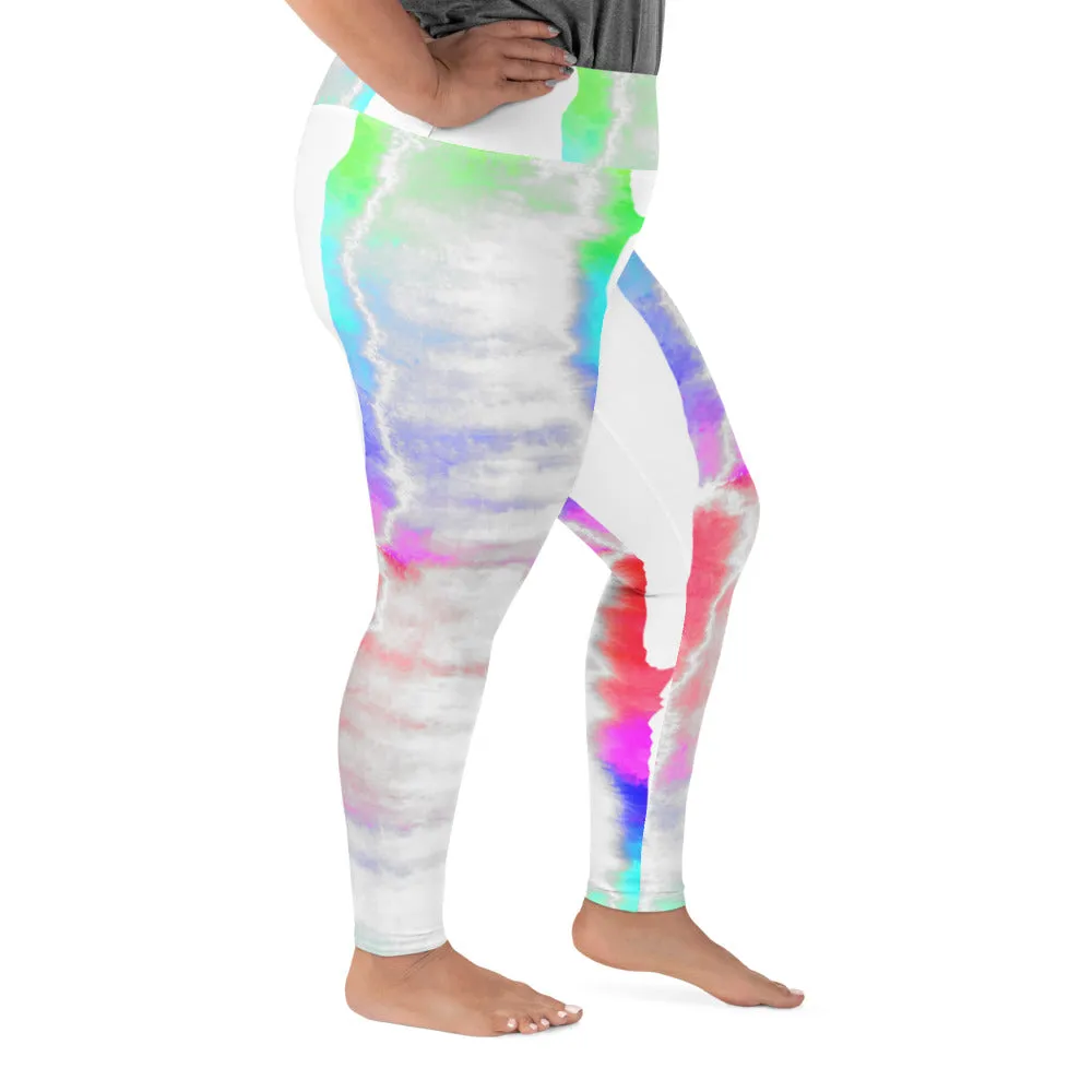 Pastel Tie Dye Print Plus Size Leggings