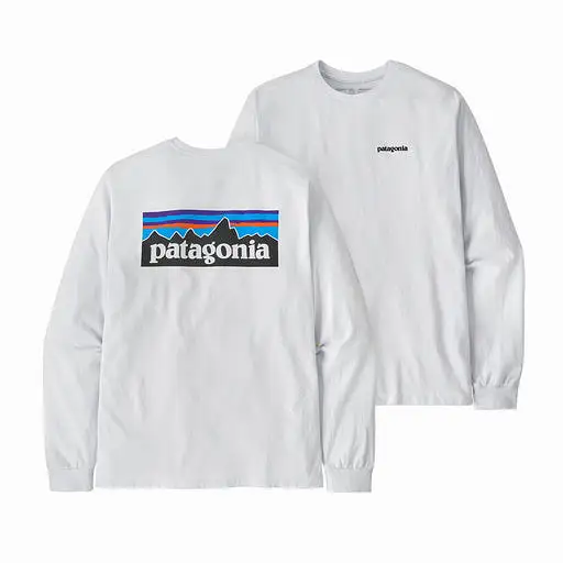 Patagonia L/S P-6 Logo Responsibili-Tee - White