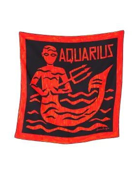 Pauline Trigere Aquarius Printed Silk Scarf