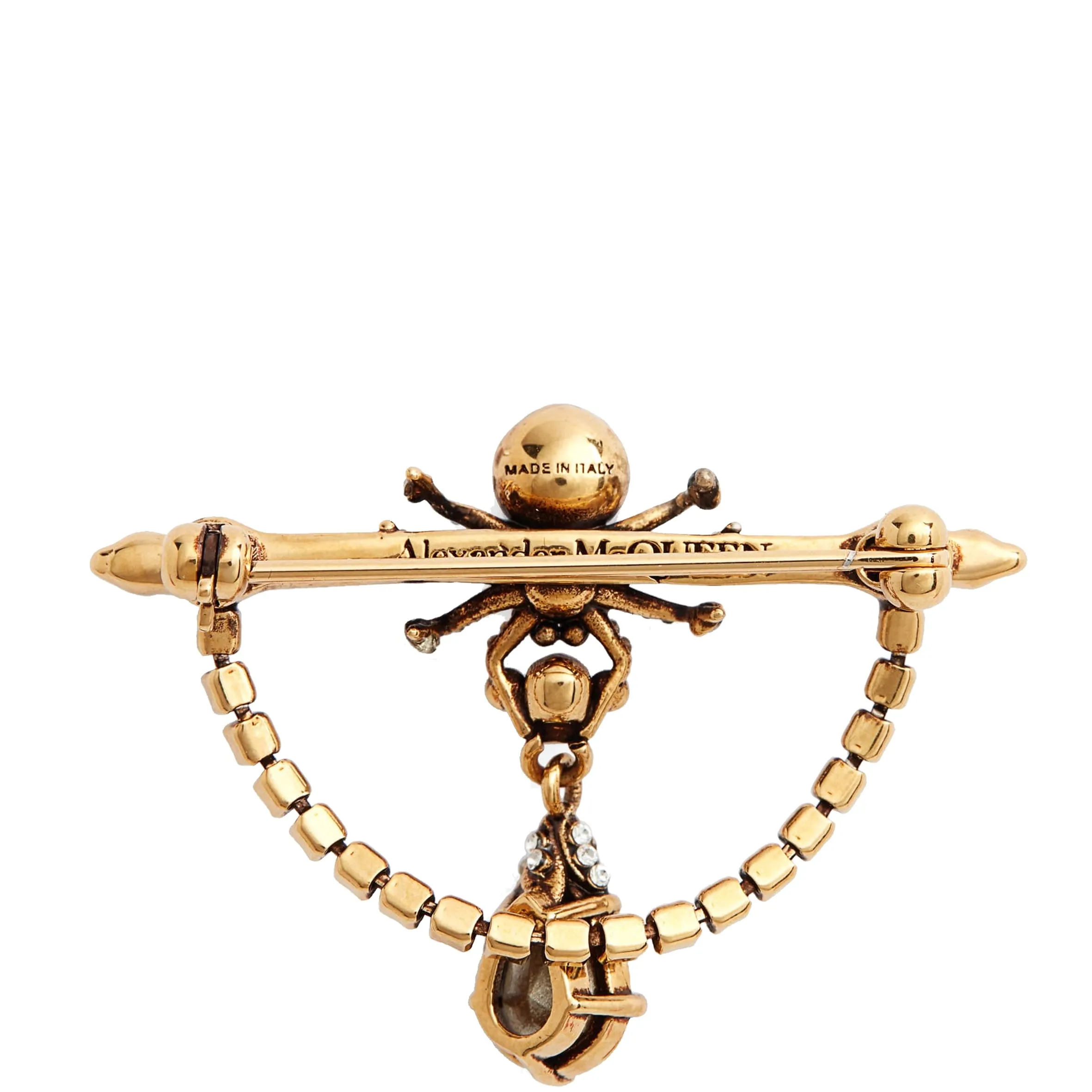 Pave Spider Brooch, Gold