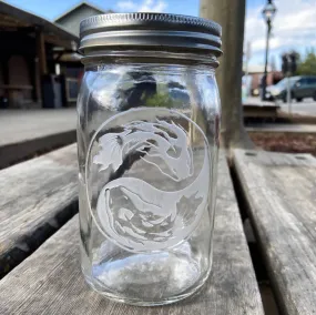 Peace Core Glass Art - Koi Yin/Yang Jar w/Lid