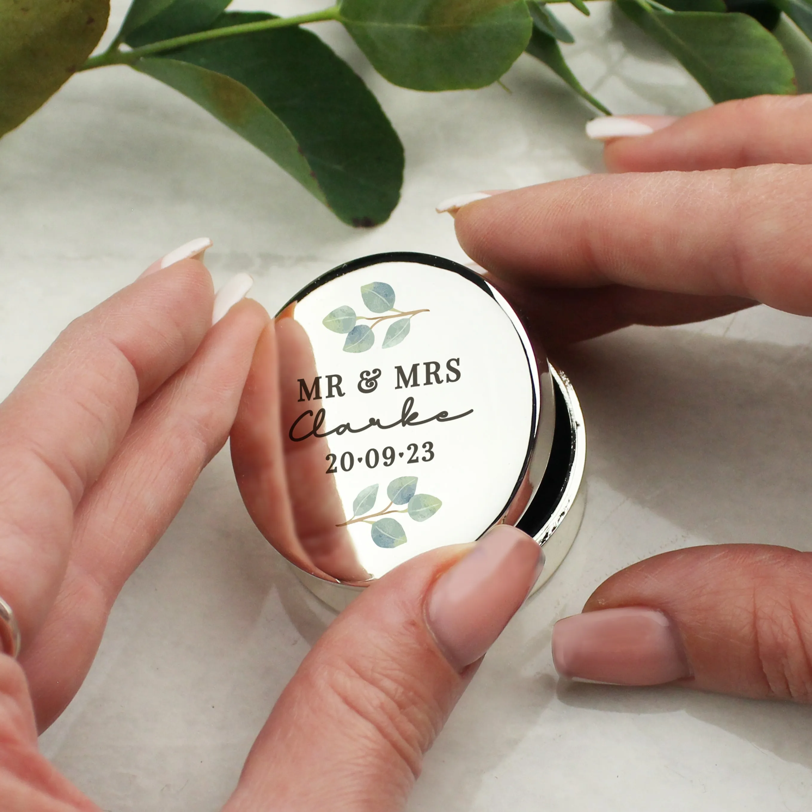 Personalised Botanical Ring Box