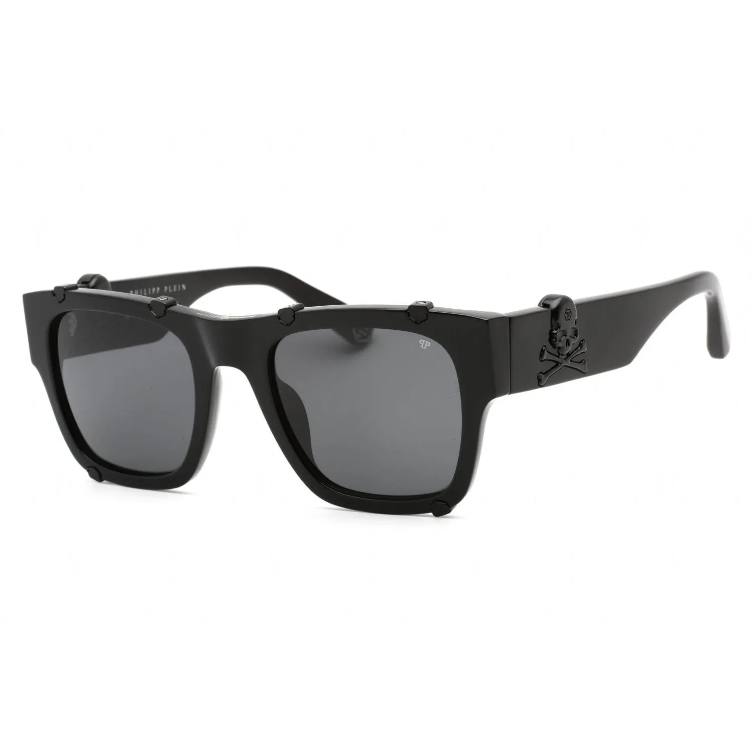 Philipp Plein SPP042V Sunglasses Shiny Black / Smoke