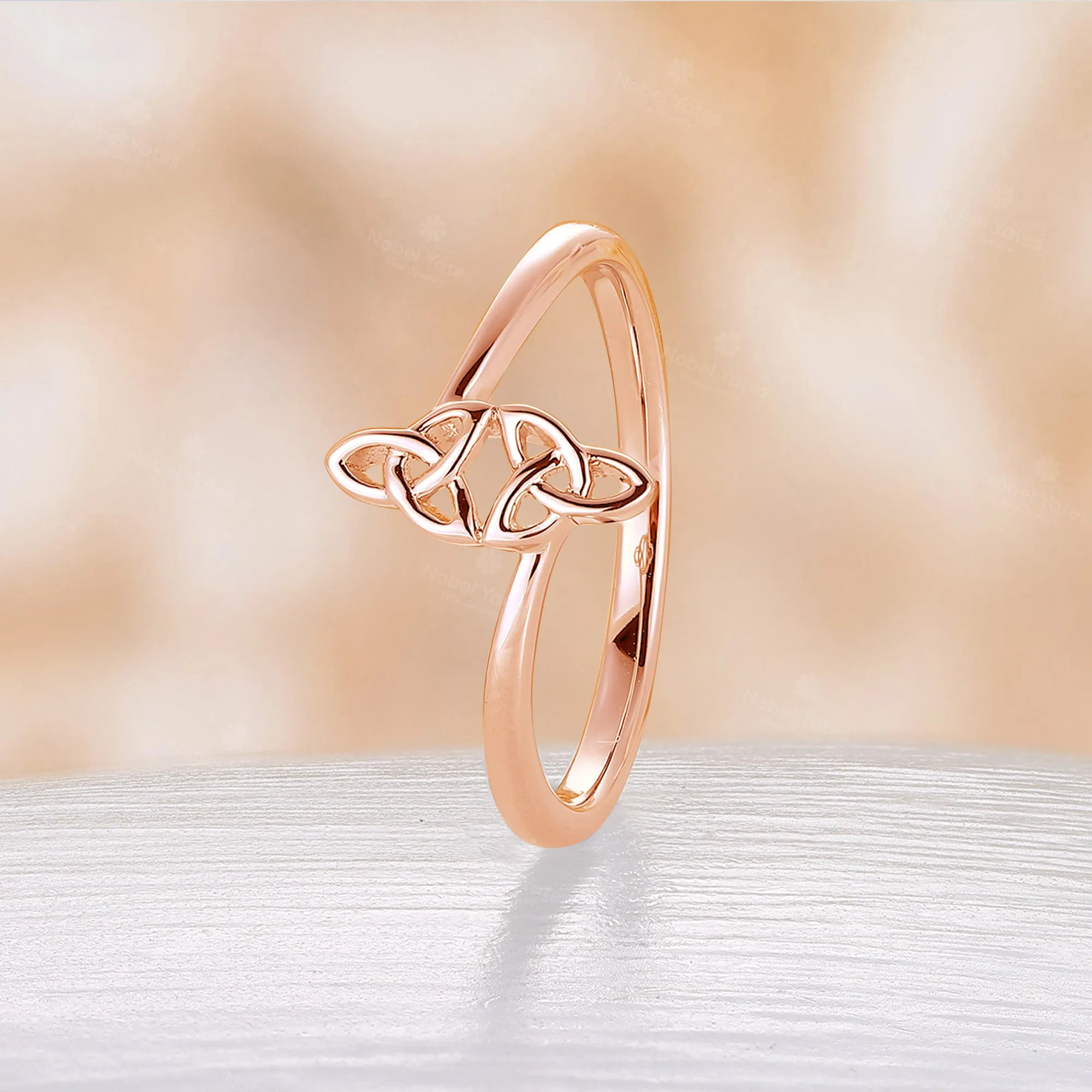 Plain Celtic Kont Engagement Ring Rose Gold Meaning Band