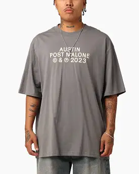 Post Malone Austin 2023 Tour  T-Shirt Dove Grey