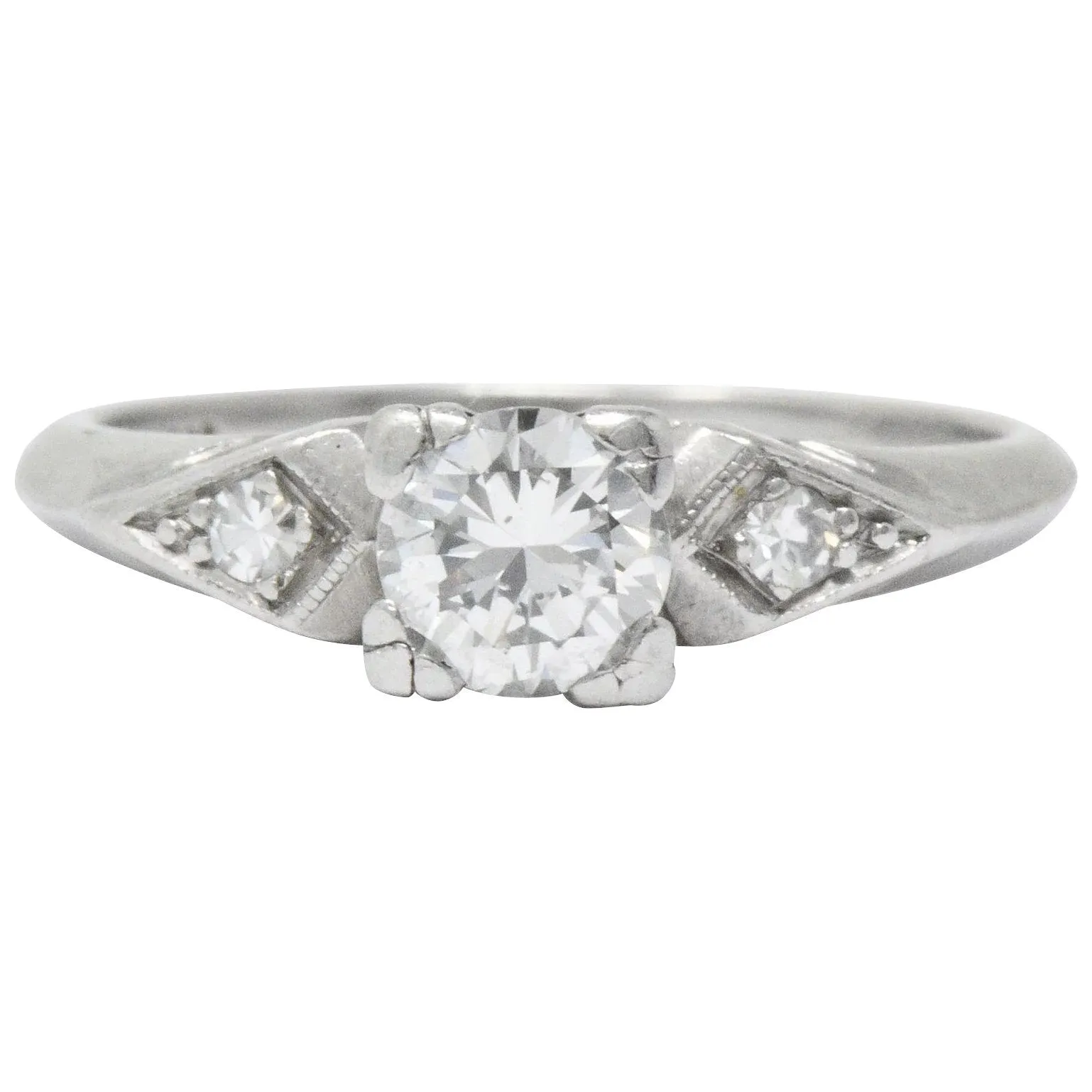 Pretty Art Deco 0.55 CTW Diamond Platinum Engagement Ring