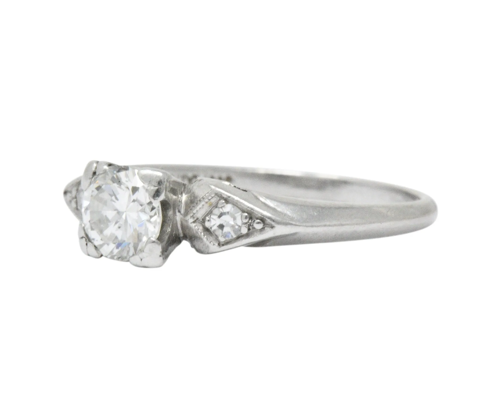 Pretty Art Deco 0.55 CTW Diamond Platinum Engagement Ring