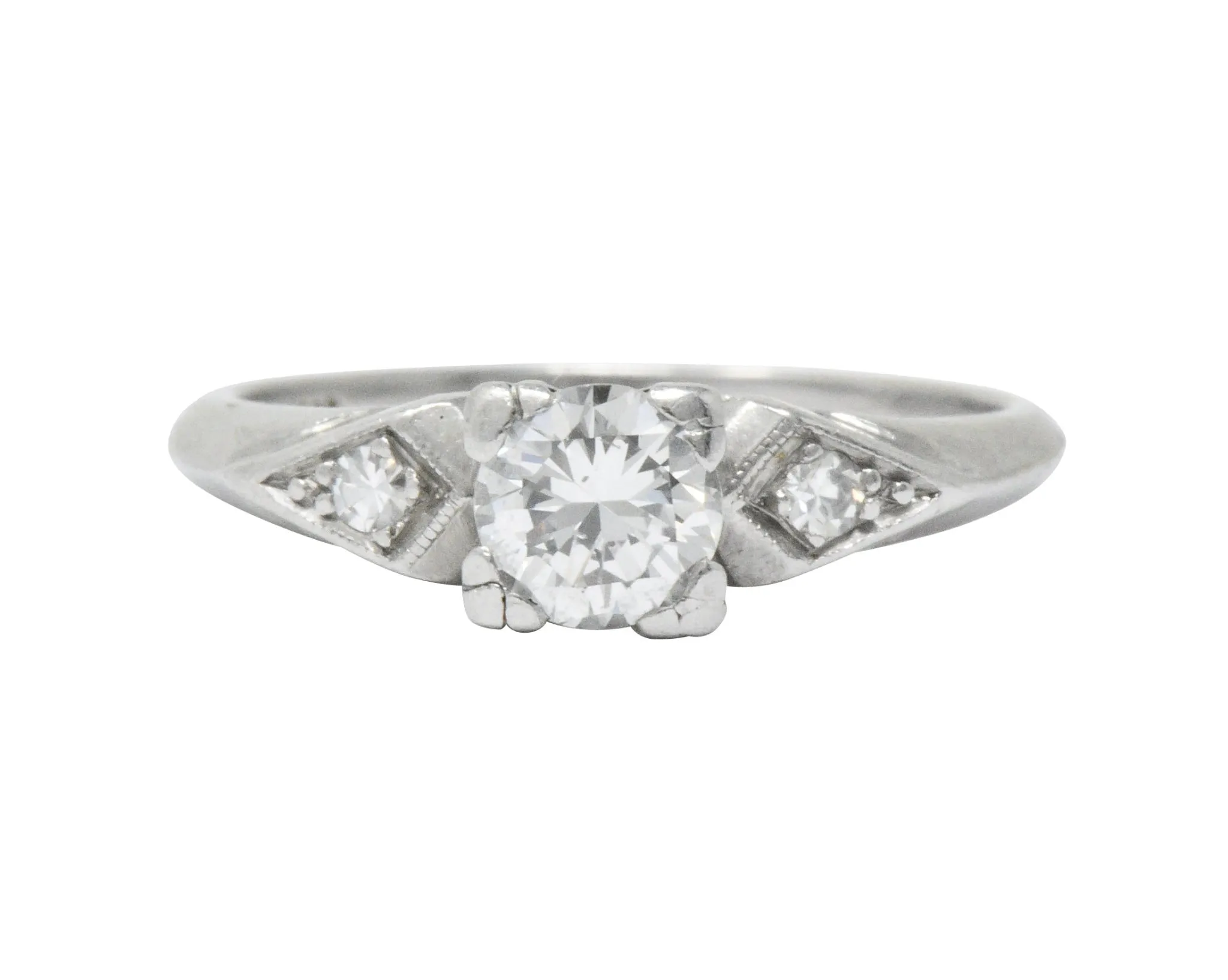 Pretty Art Deco 0.55 CTW Diamond Platinum Engagement Ring