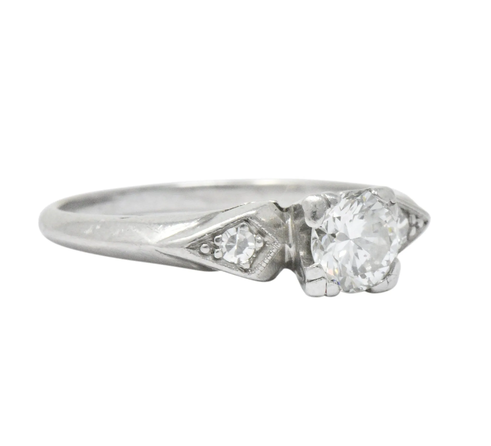 Pretty Art Deco 0.55 CTW Diamond Platinum Engagement Ring