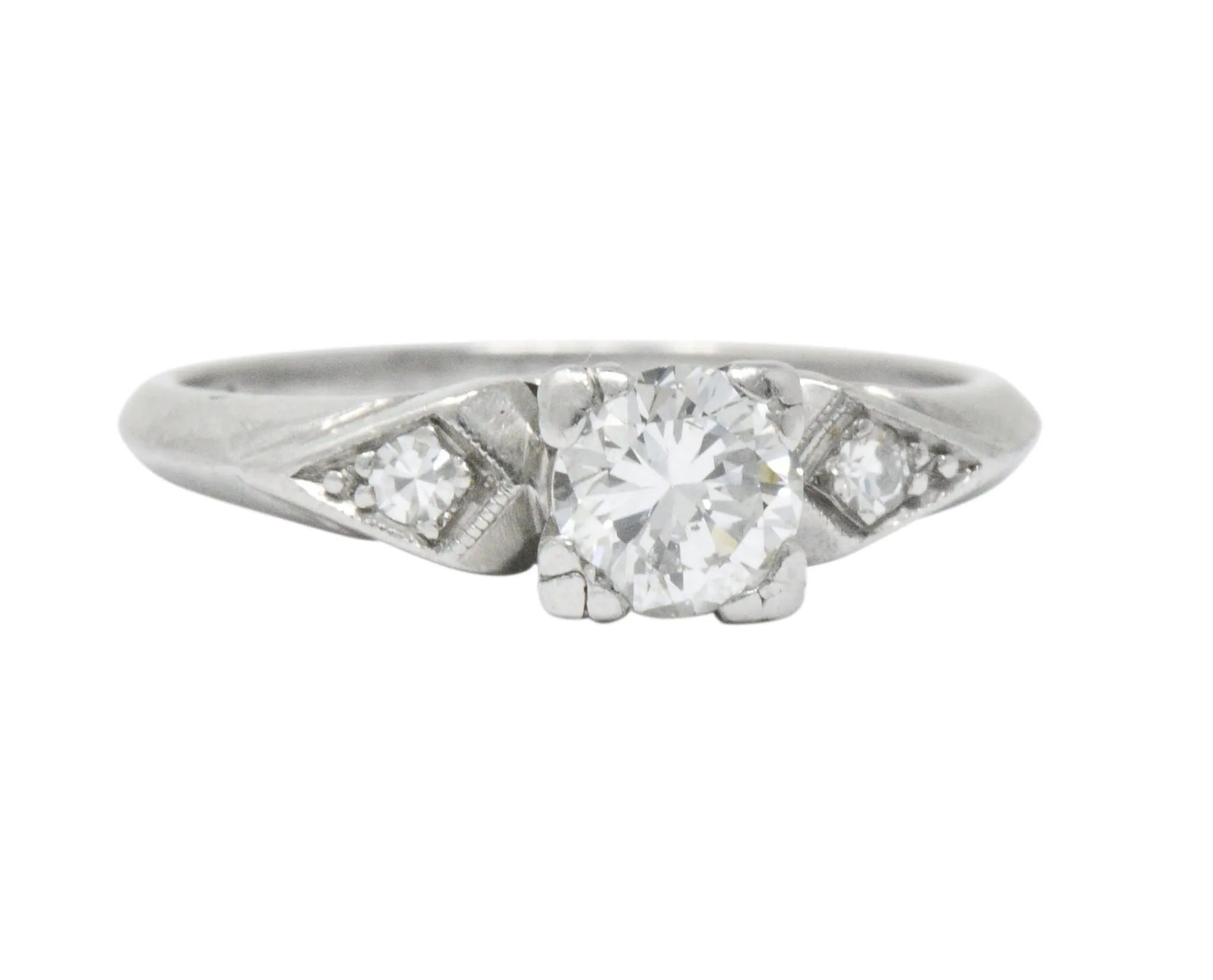 Pretty Art Deco 0.55 CTW Diamond Platinum Engagement Ring