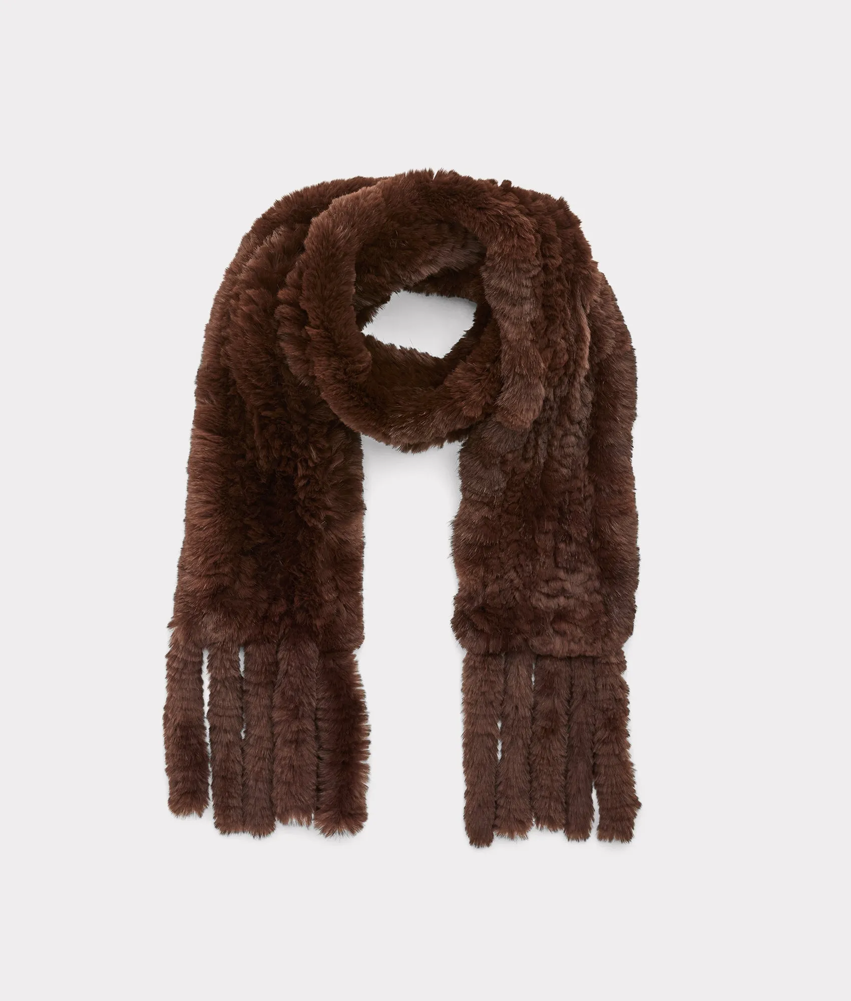 Rabbit Fur Scarf :: Brown