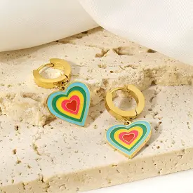 Rainbow Heart Earrings