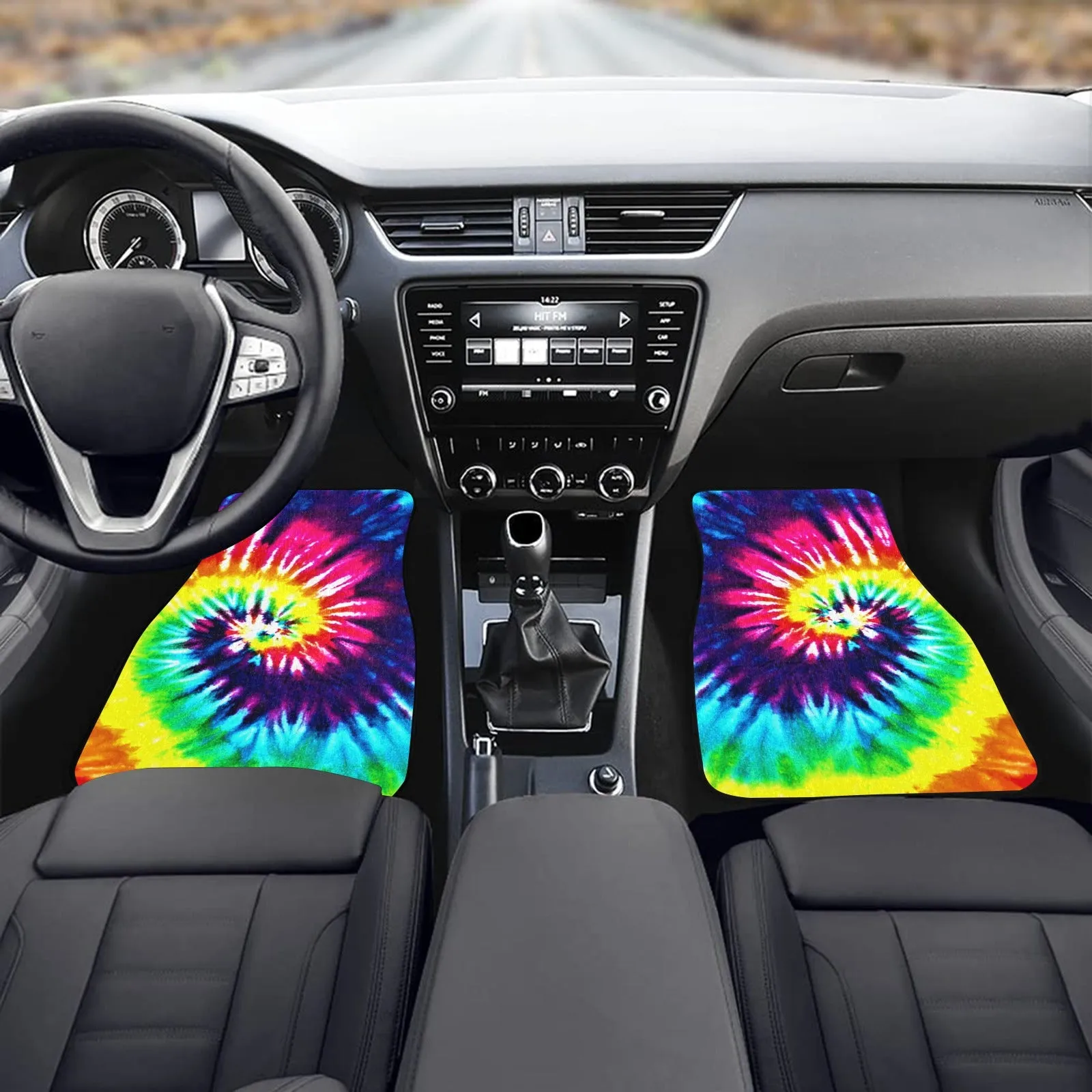 Rainbow Tie Dye Front Floor Mats (2pcs)