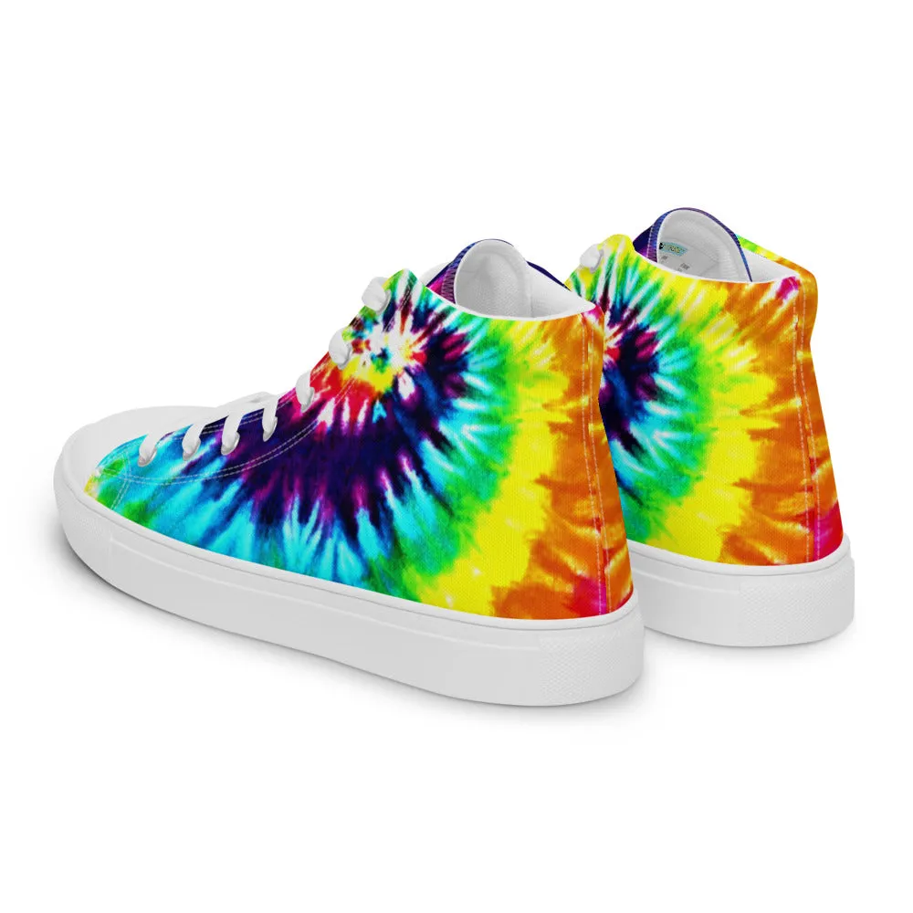 Rainbow Tie Dye Women’s High Top Canvas Shoes