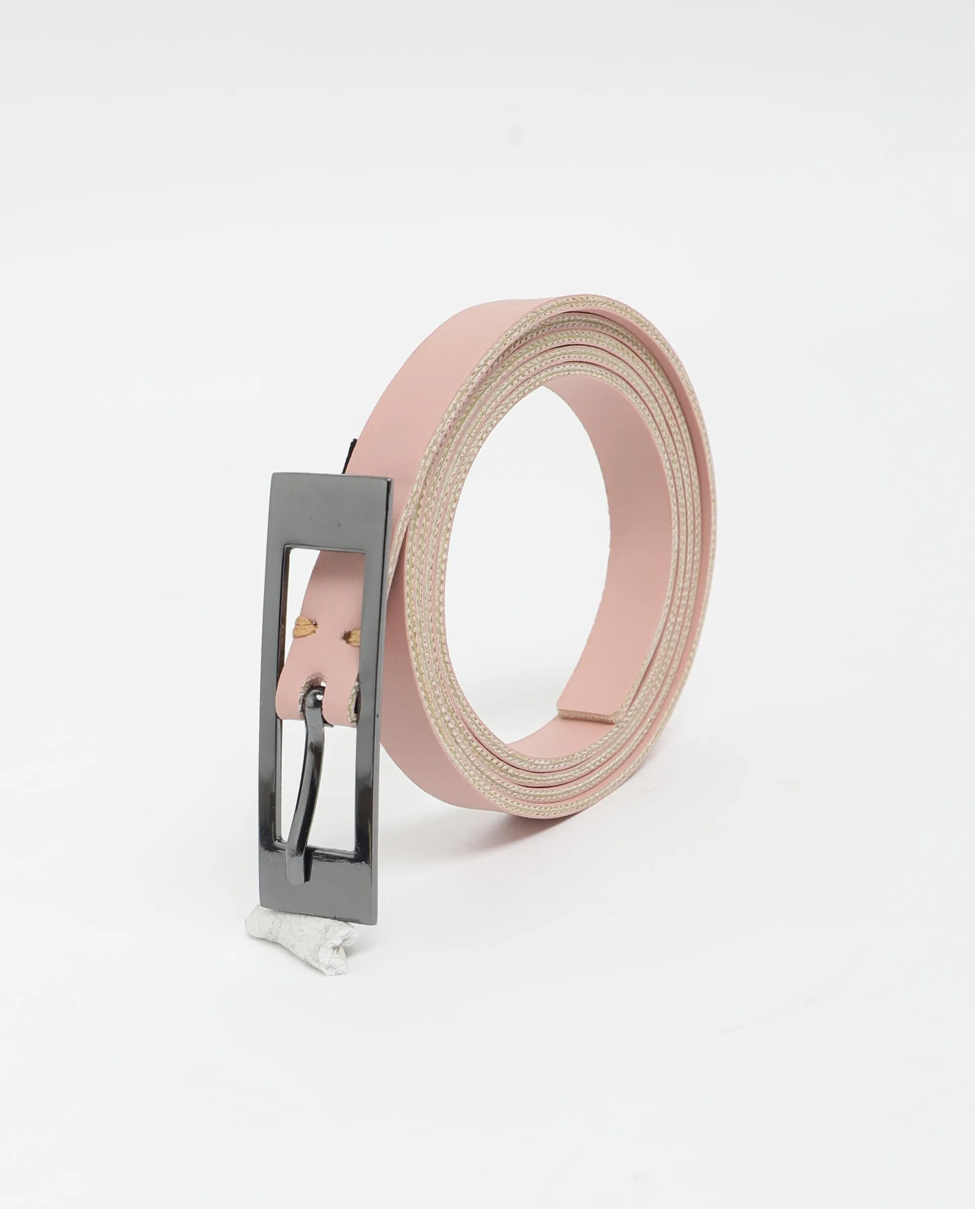 Rareism Women Captcha Dusky Pink Solid Leather Belt