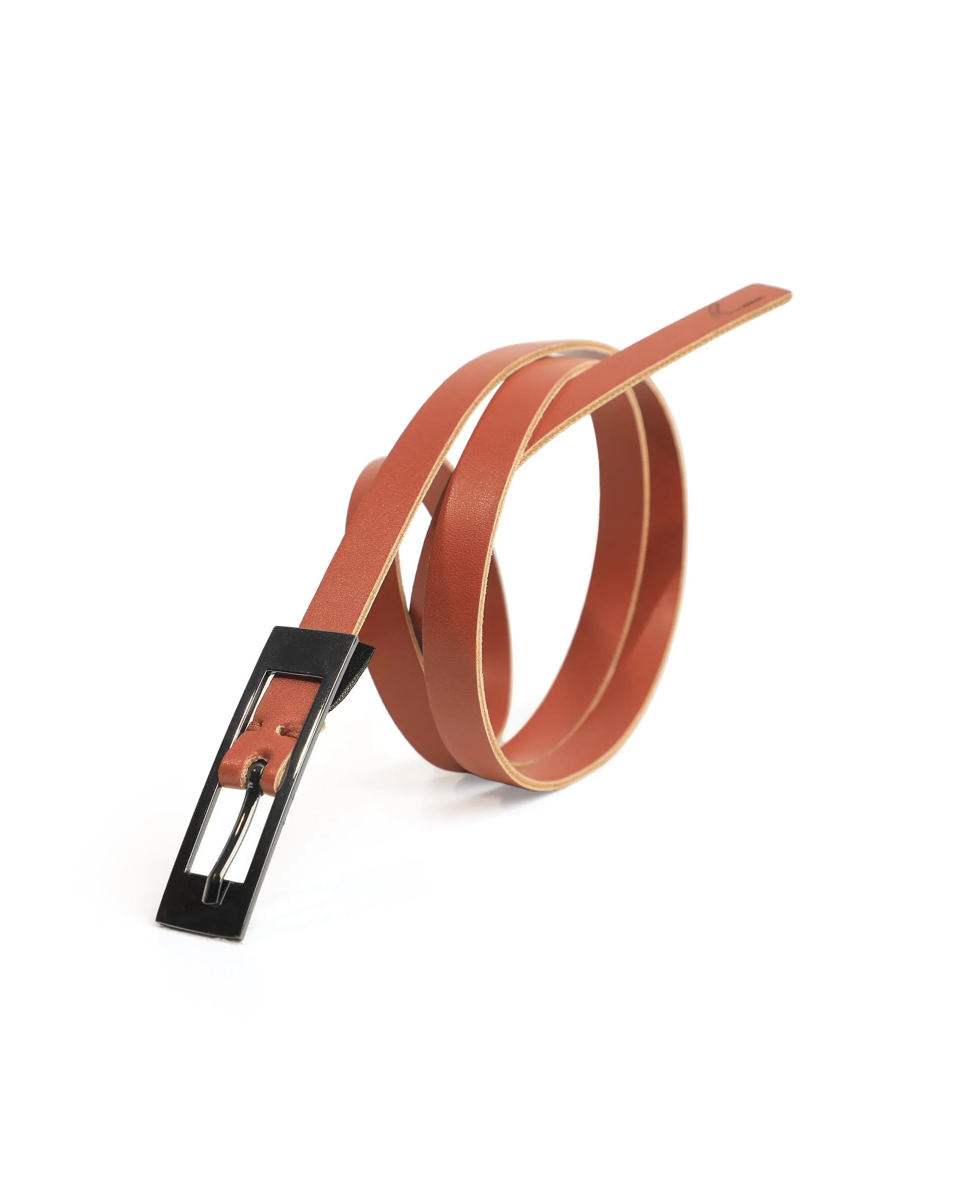 Rareism Women Captcha Light Tan Solid Leather Belt