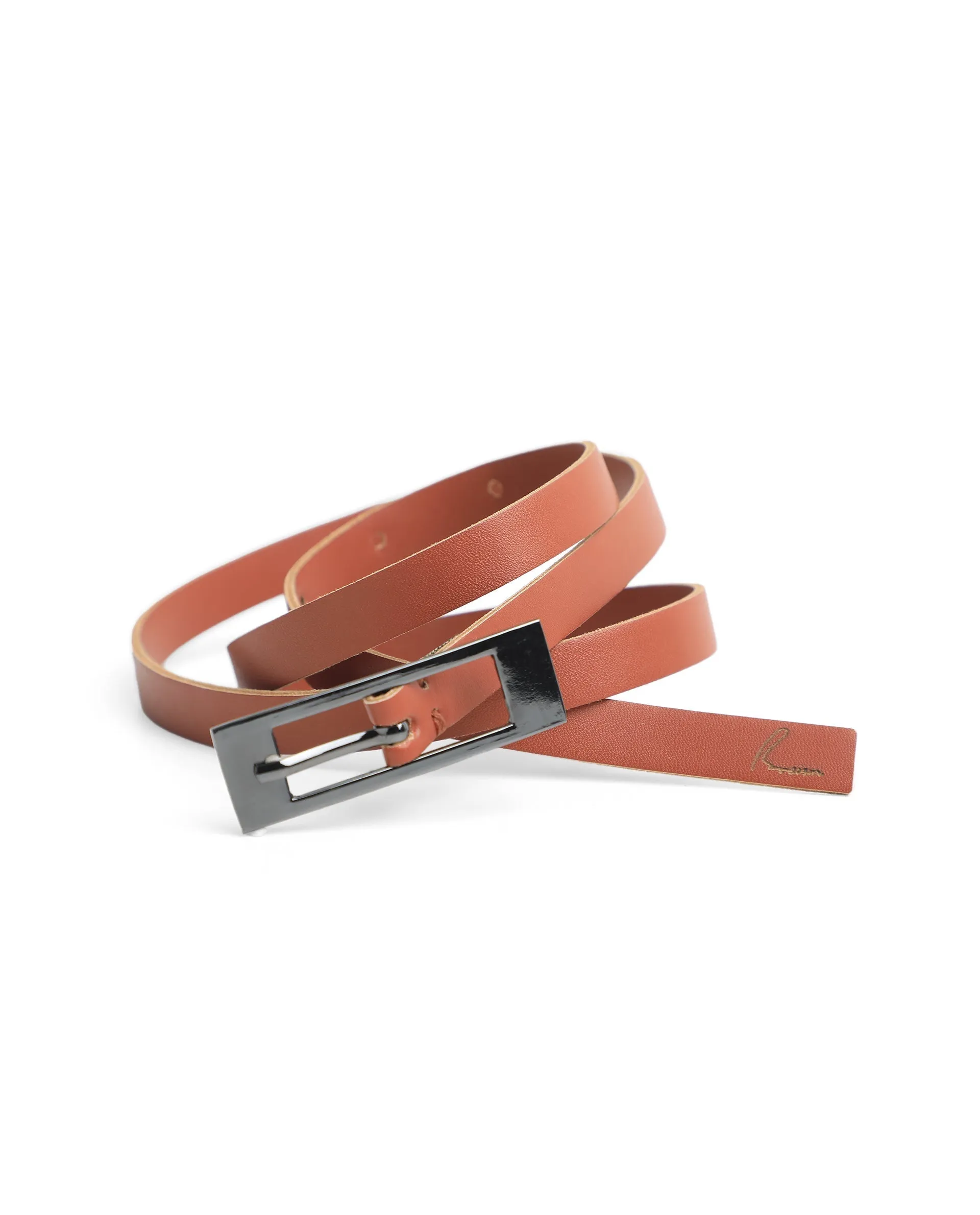 Rareism Women Captcha Light Tan Solid Leather Belt