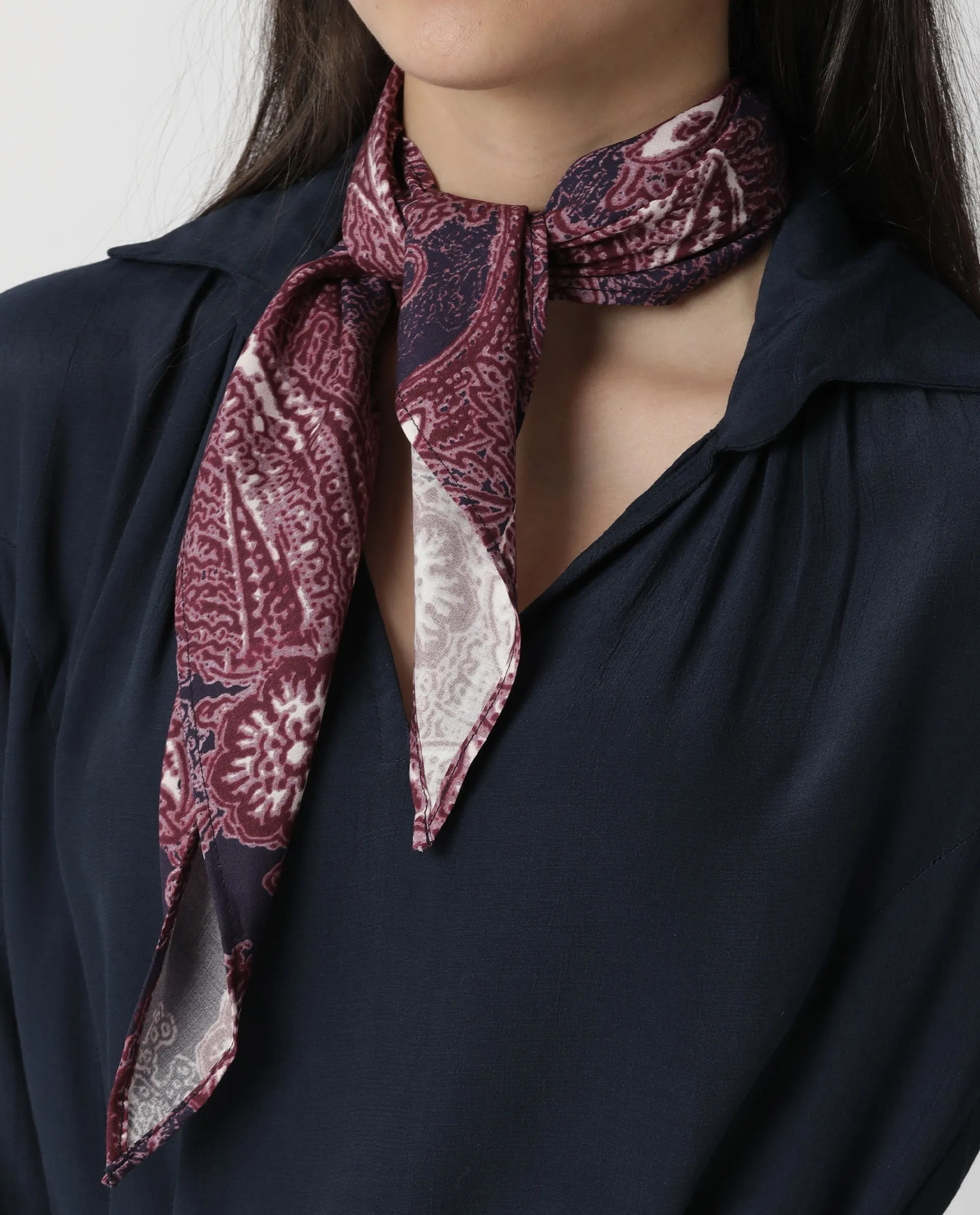 Rareism Women Patricia Pink Scarf Cotton Silk Fabric