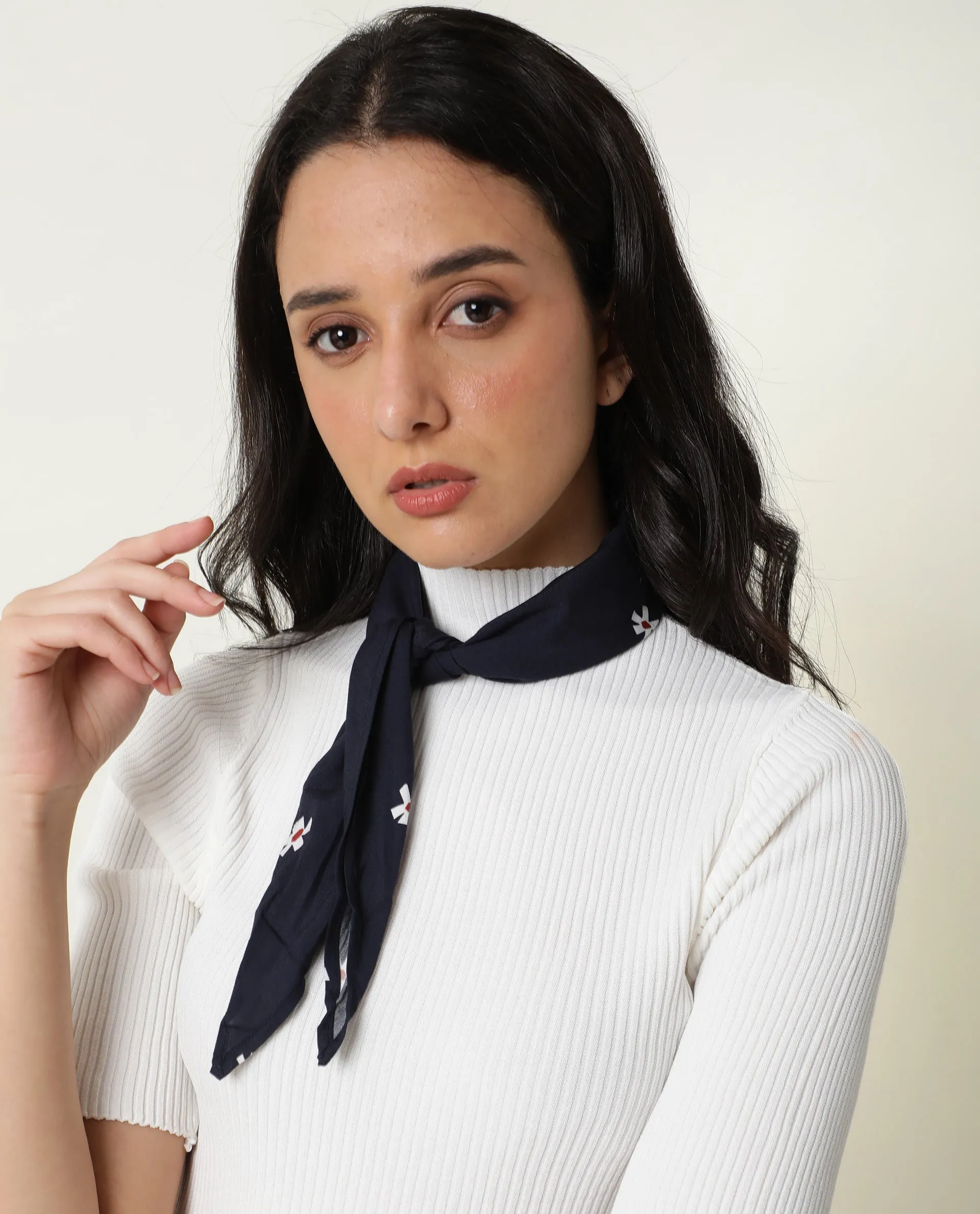 Rareism Women Ronan Navy Scarf