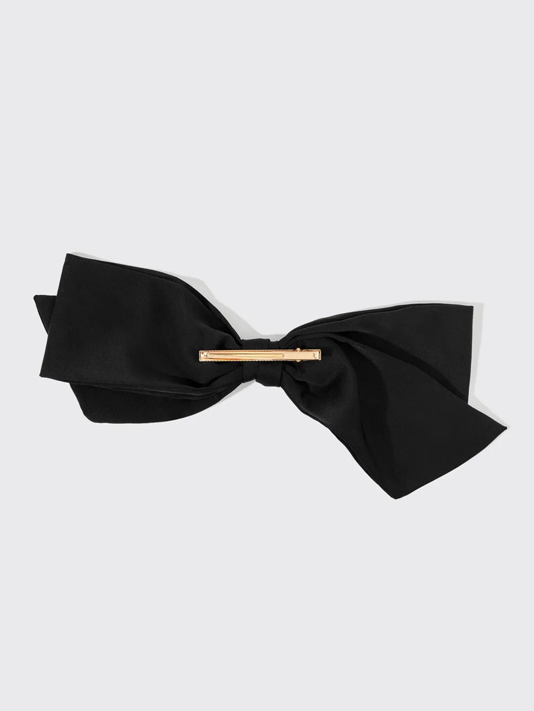 Recycled Fabric Bow Hair Clip - Black