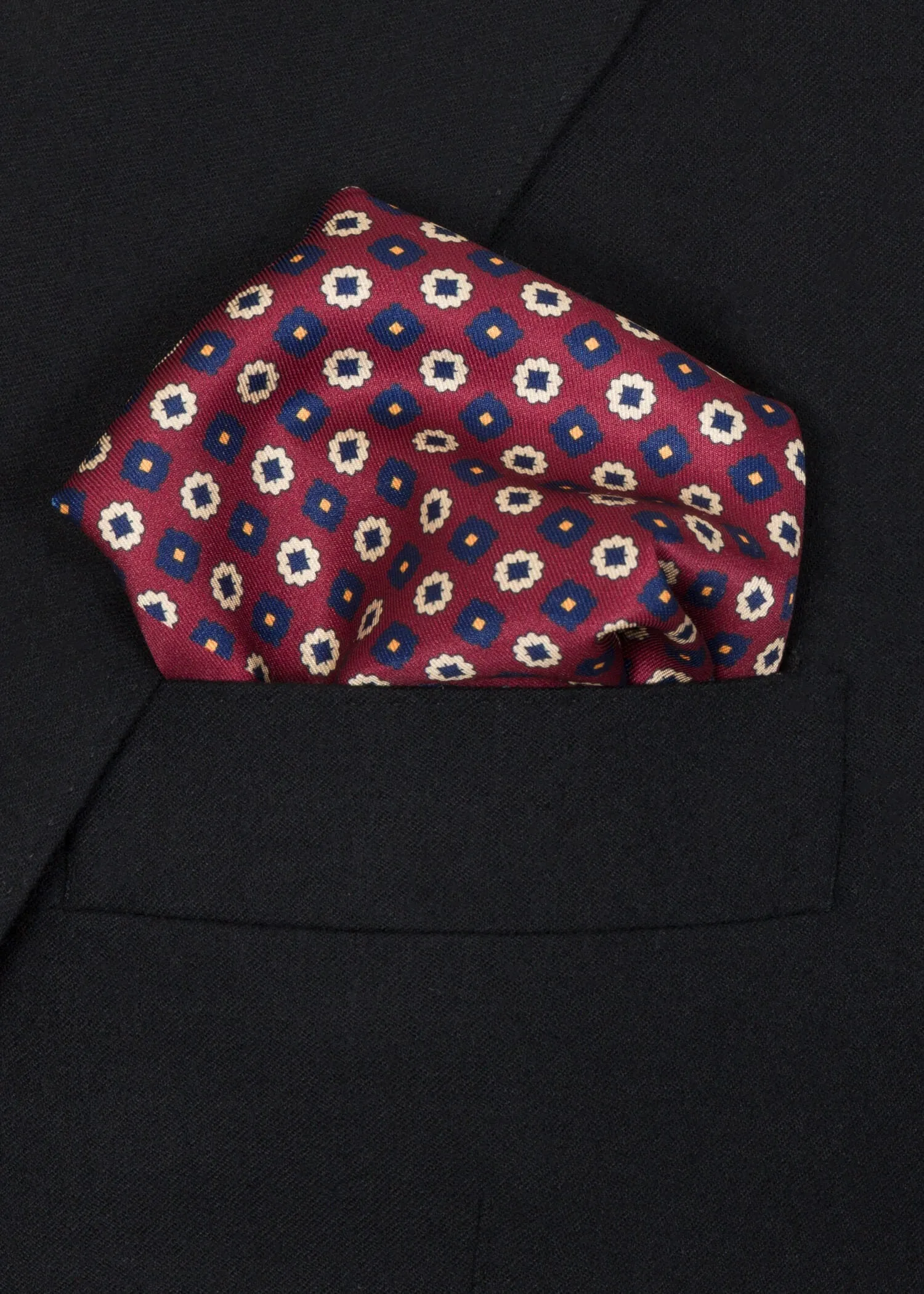 Red Blue Mix Pocket Square