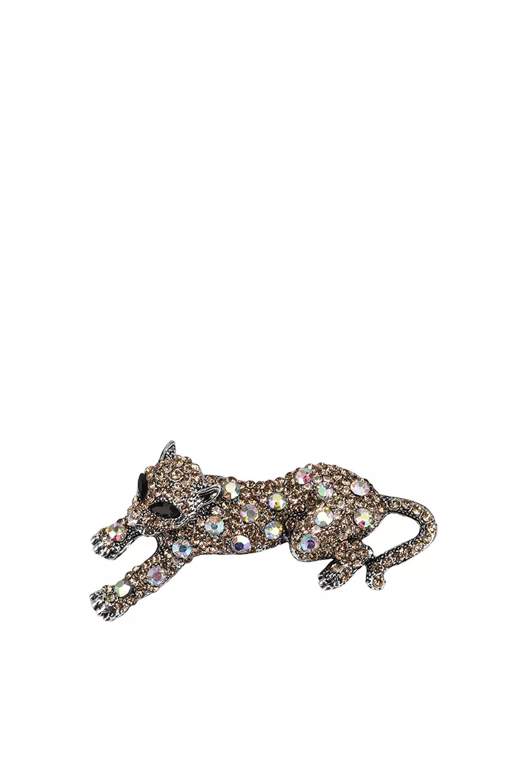 Red's Revenge Glitzy Cheetah Statement Brooch