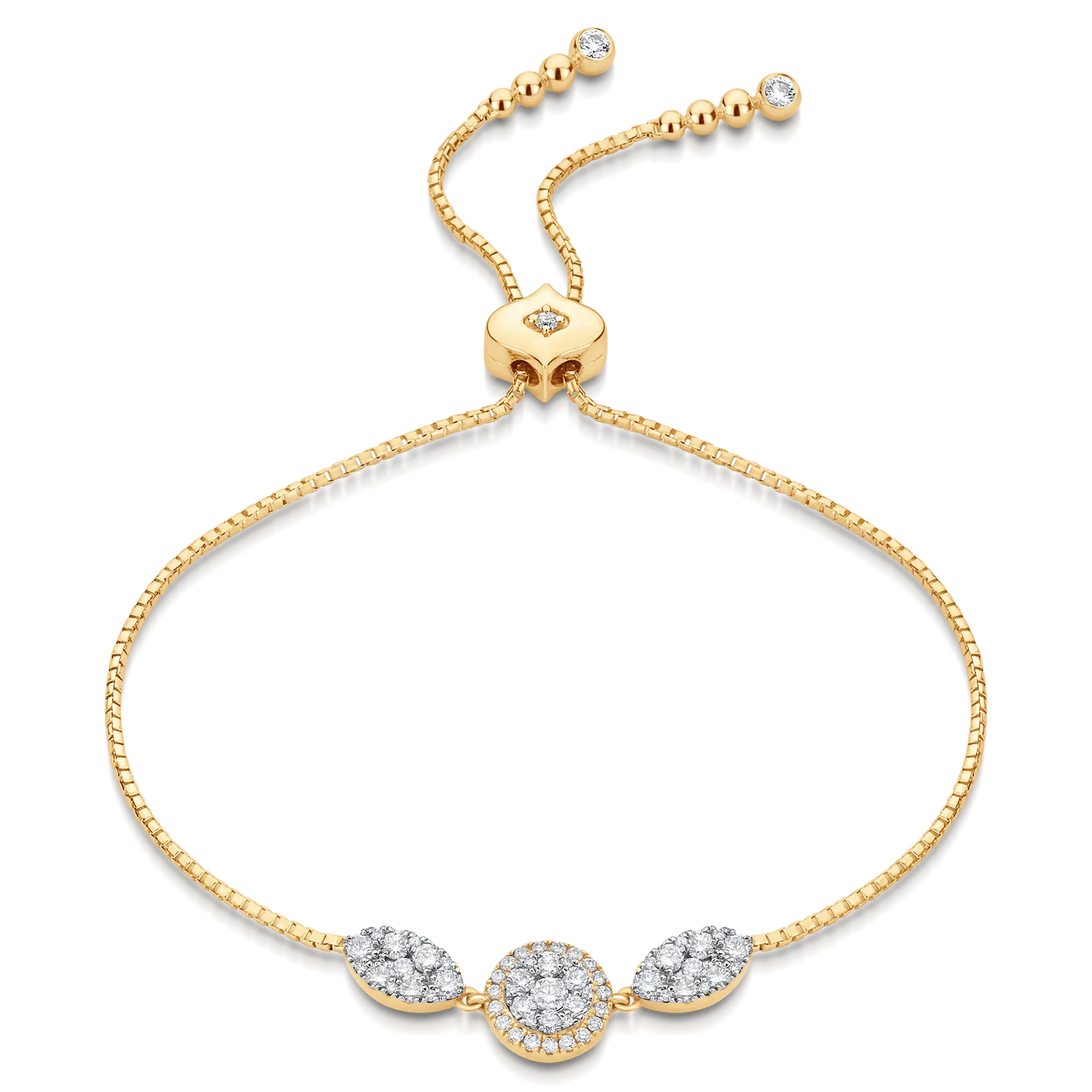 Reverie Round & Marquise Bolo Bracelet