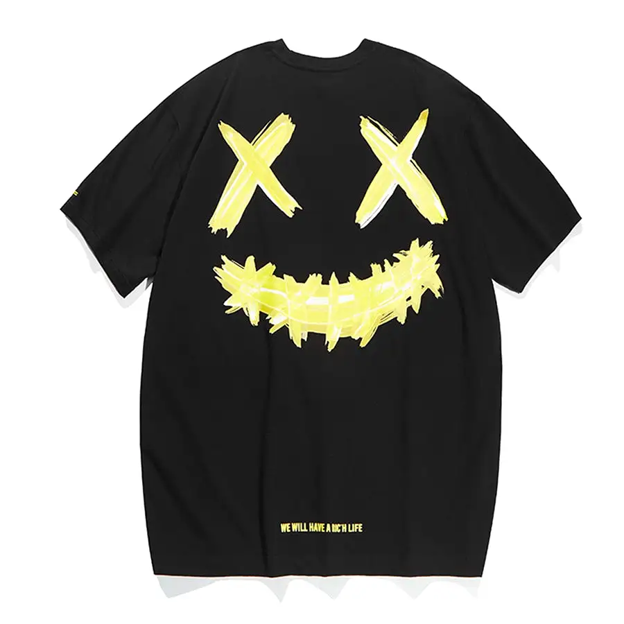 Rickyisclown [RIC] Basic Painting Smiley Tee Black Yellow [R20200506e-YYYY]