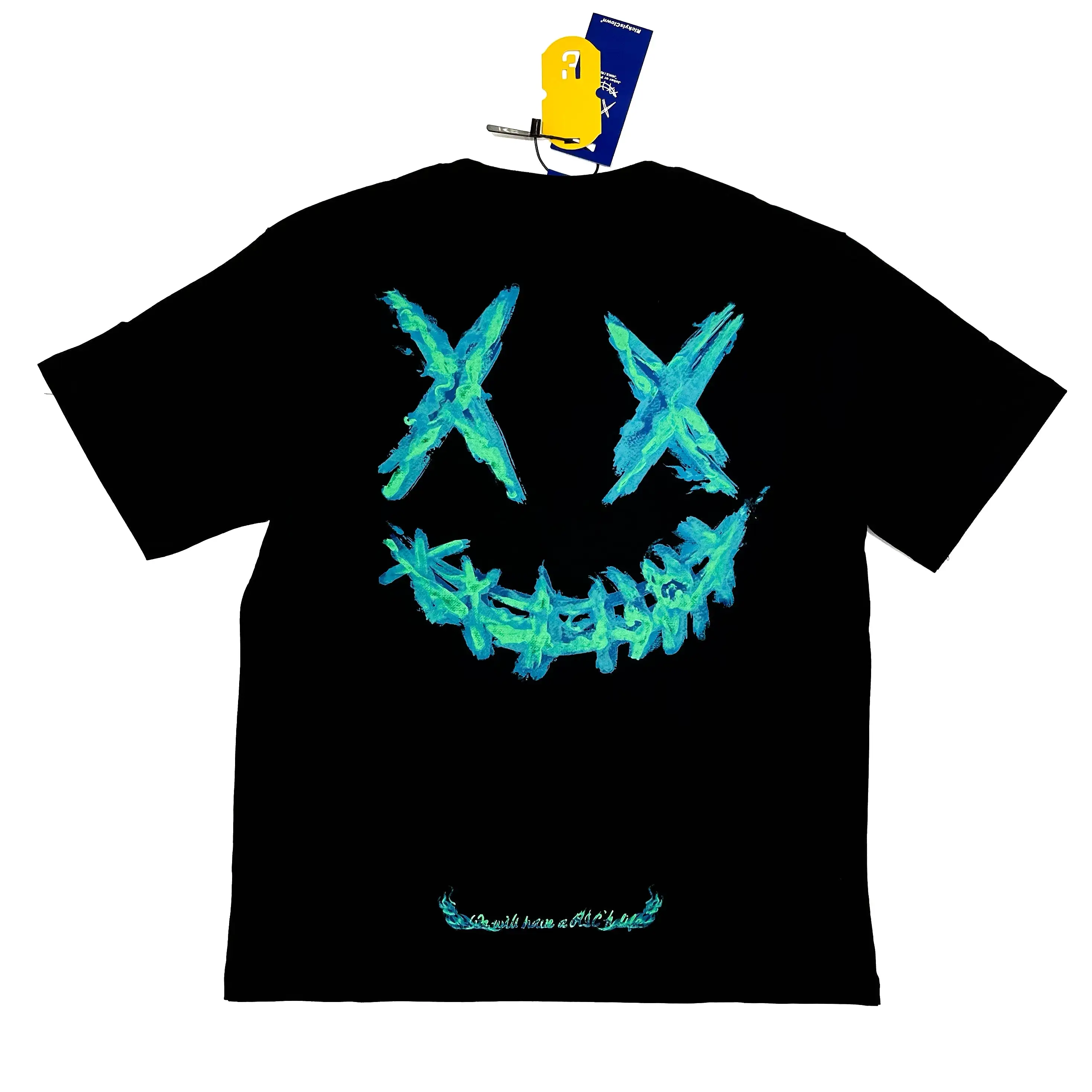 Rickyisclown [RIC] Blue Flame Smiley Tee Black [R8210329c-V6]