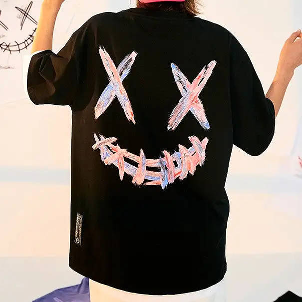 Rickyisclown [RIC] Fire Water Smiley Tee Black [R8210315b-MMM]