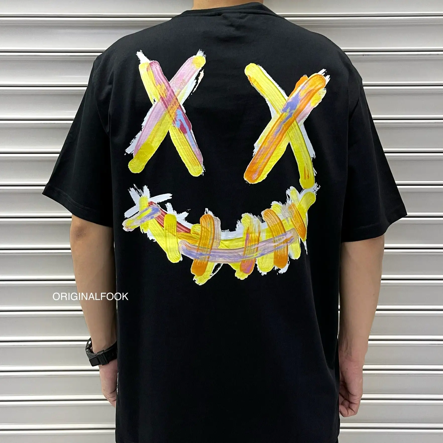 Rickyisclown [RIC] Watercolour Smiley Tee Black [R8210430A-KKKK]