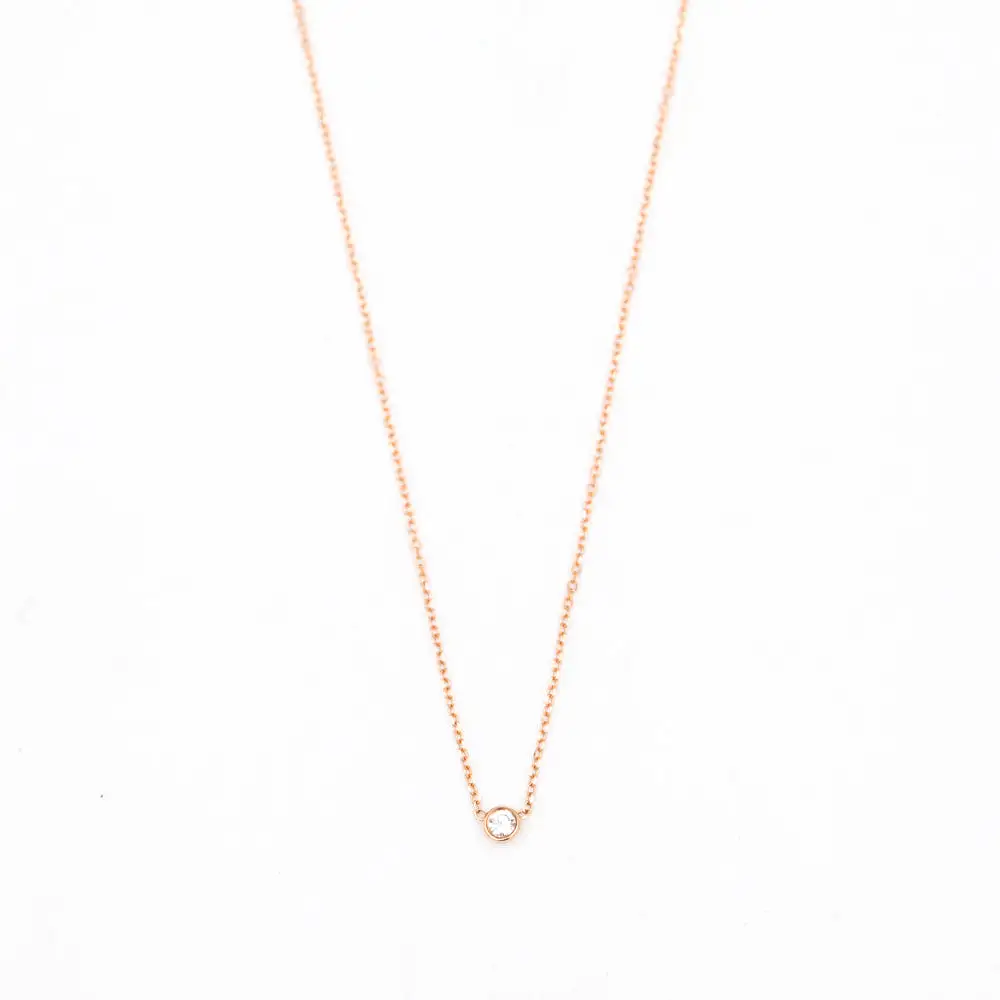 Rose Gold Barely-There Diamond Necklace