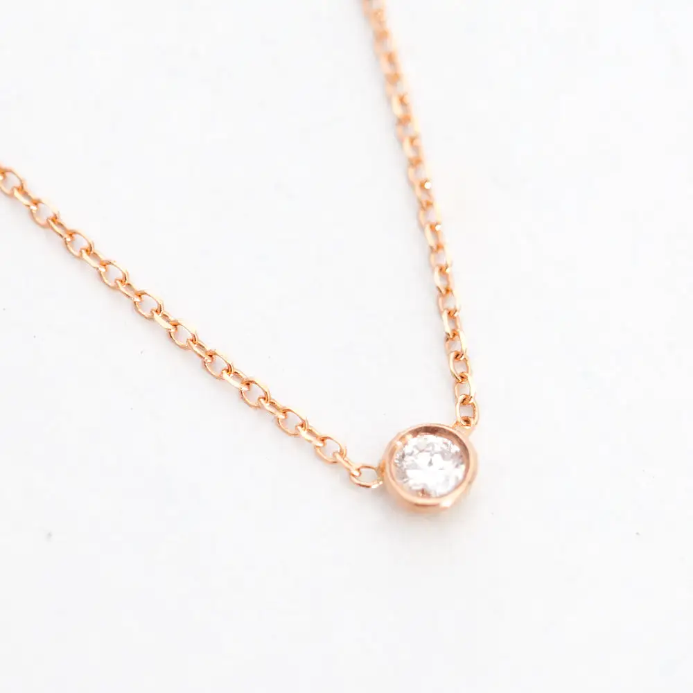 Rose Gold Barely-There Diamond Necklace