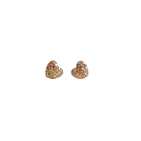 Rose Gold Pave Heart Studs