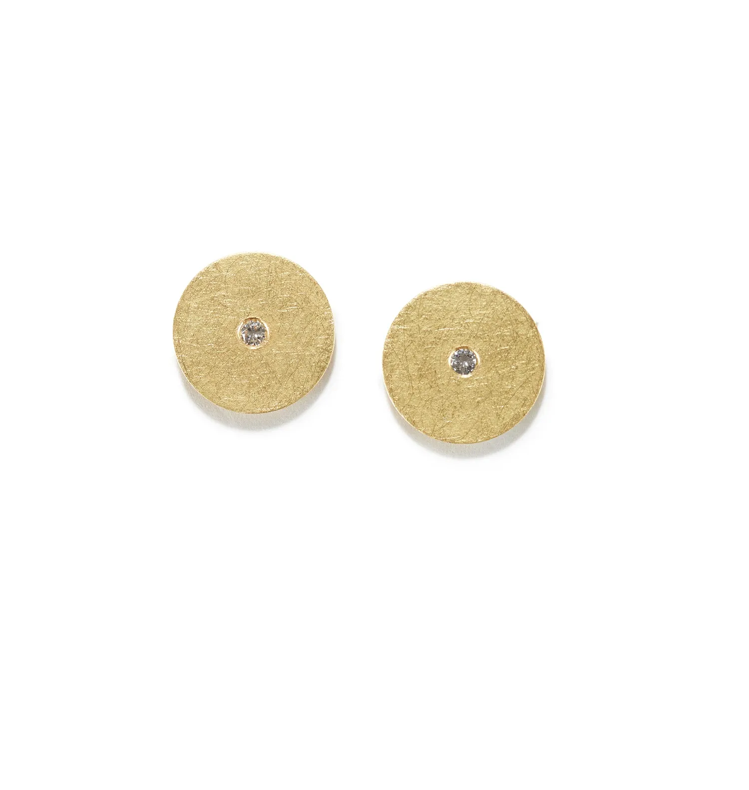 Round Gold & Diamond Earrings