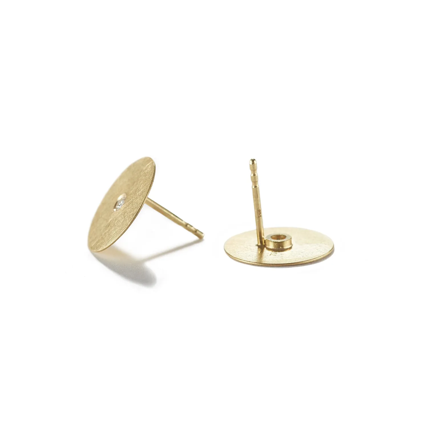 Round Gold & Diamond Earrings