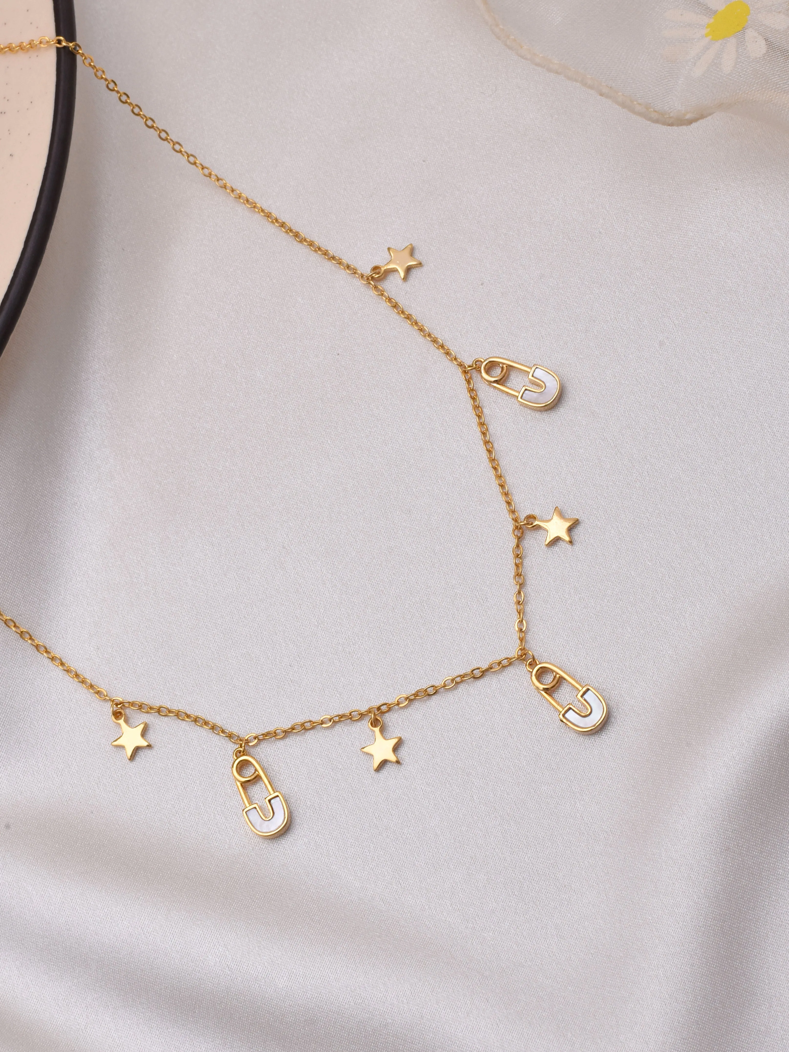 Safety-Pin Charms Necklace