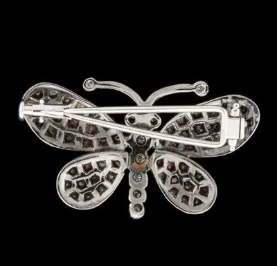 Sapphire & Diamond Butterfly Brooch