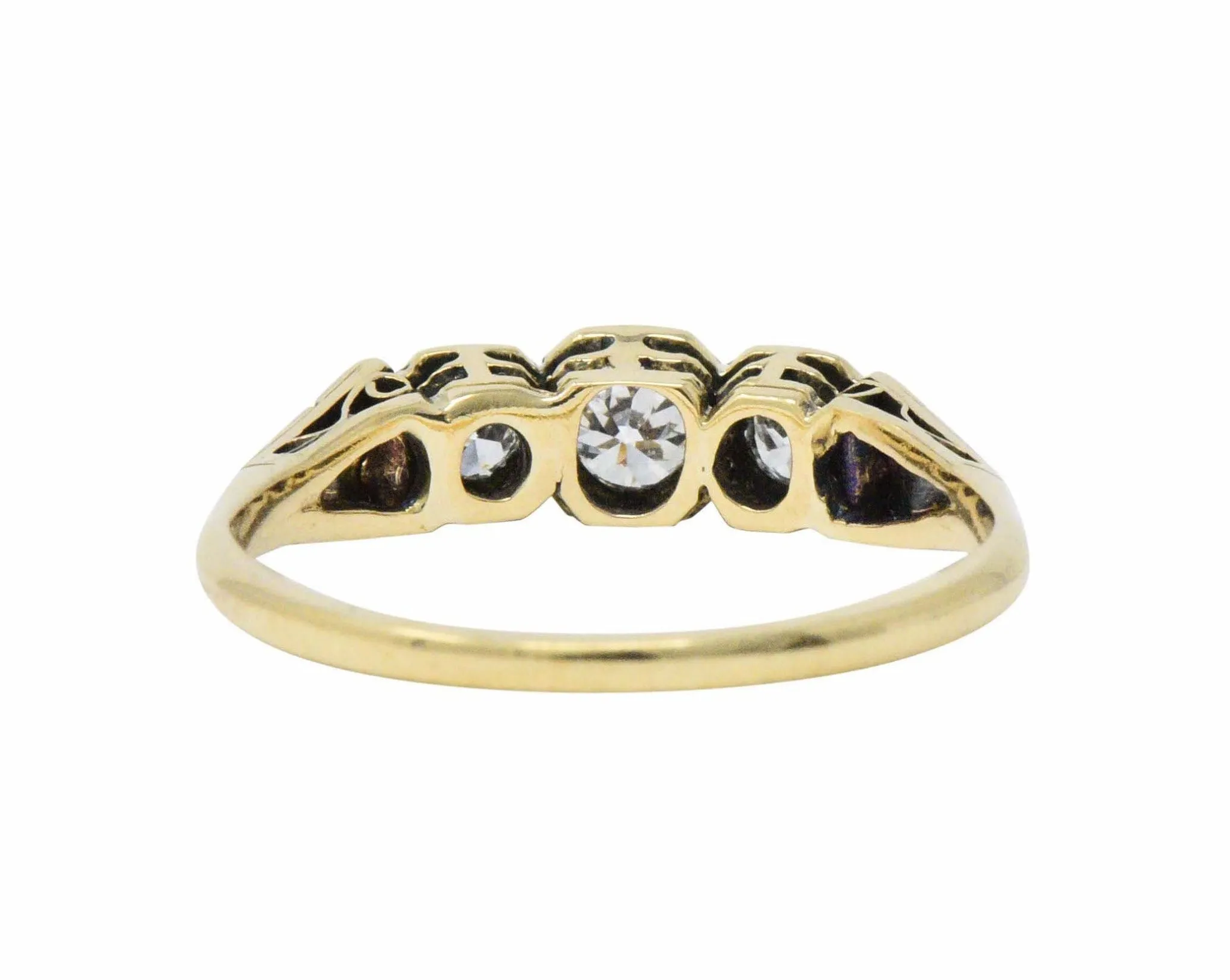 Saunders Late Victorian 0.40 CTW Diamond And Platinum-Topped 18 Karat Gold Ring