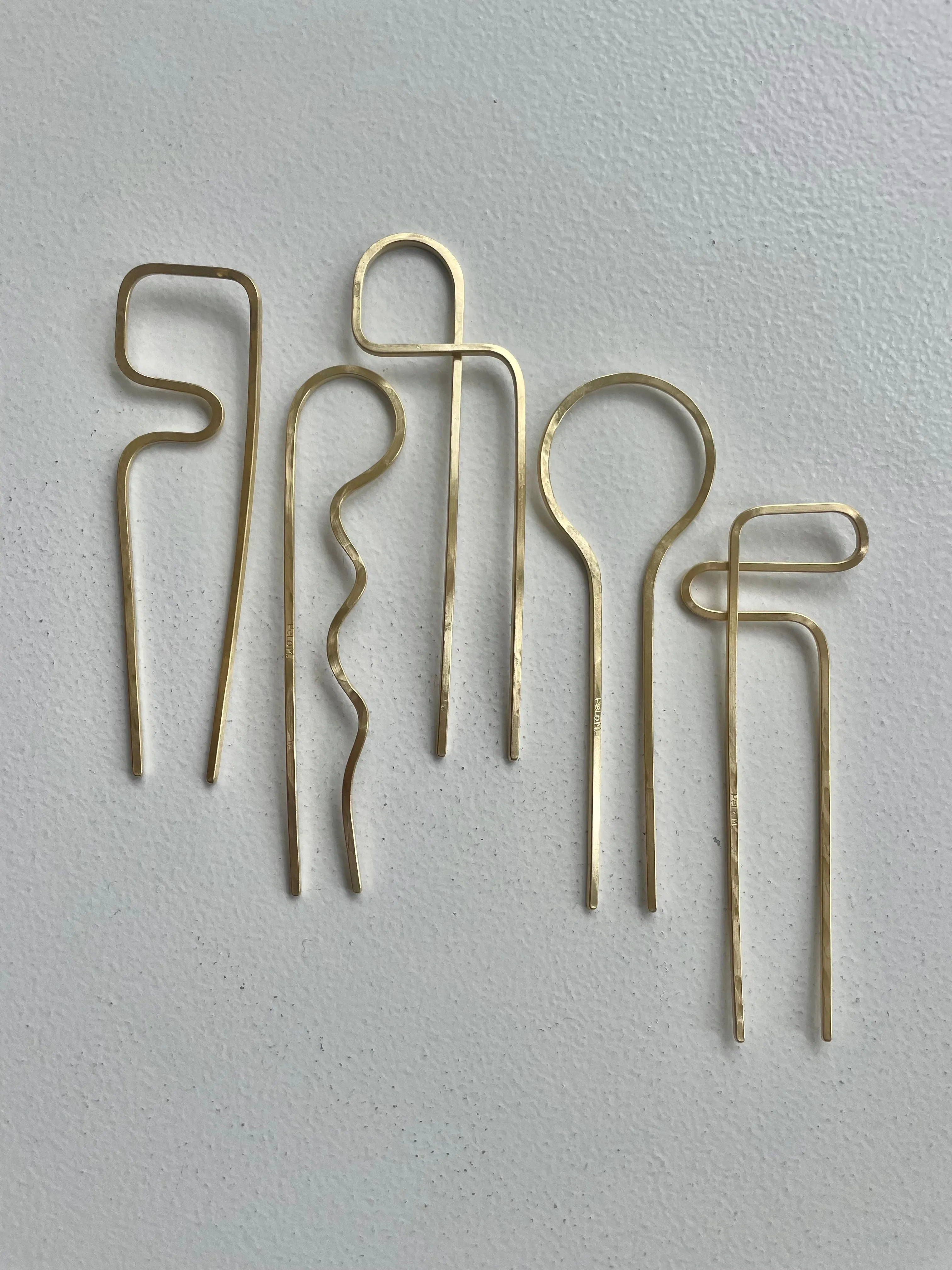 Sculpture Brass Hair Pins