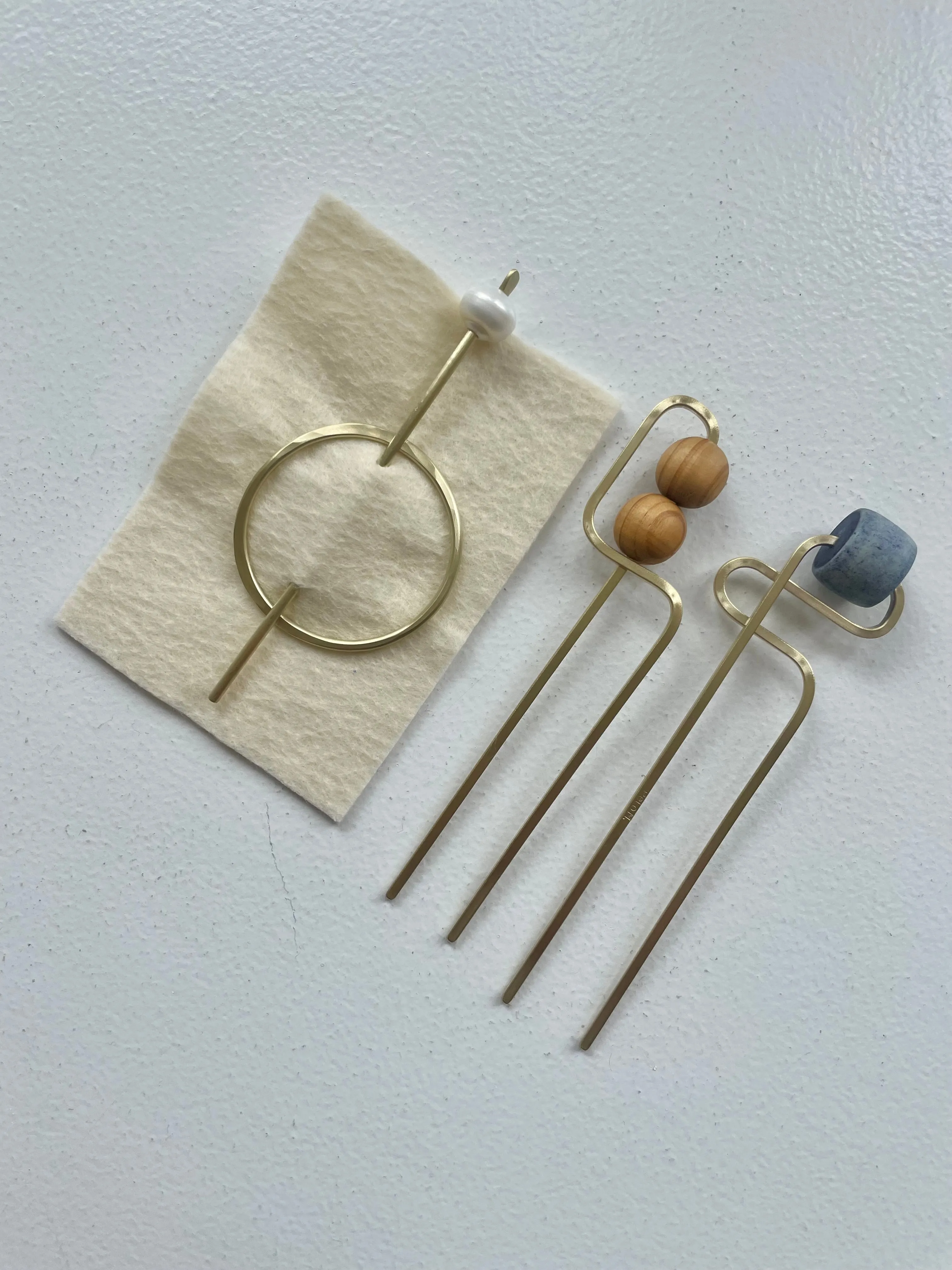 Sculpture Brass Hair Pins