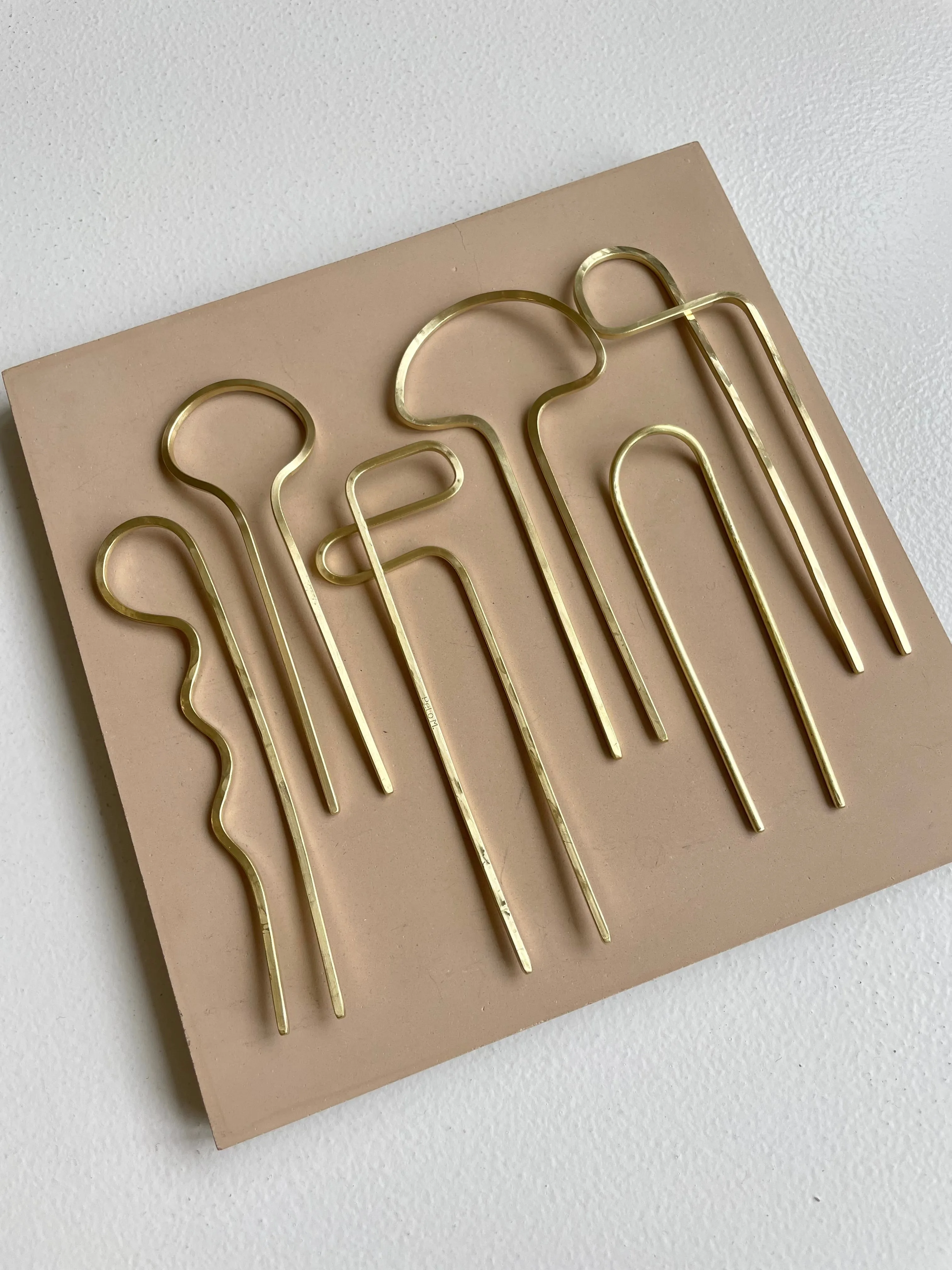 Sculpture Brass Hair Pins