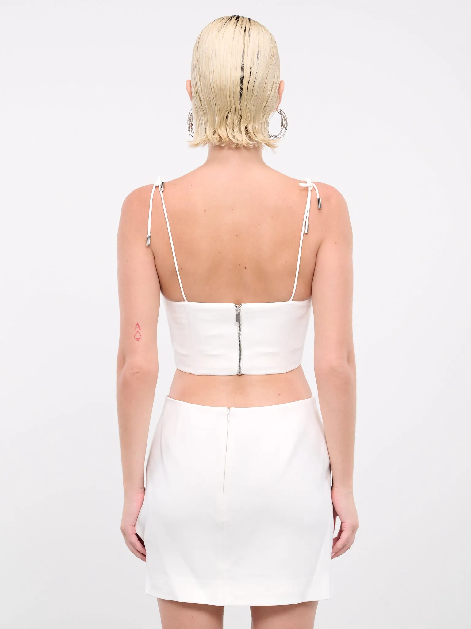 Self-Tie Crop Top (DK59T-WHITE)