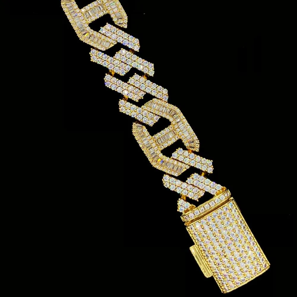 Sharp Baguette Mariner Figaro Iced Out Hip Hop Bracelet